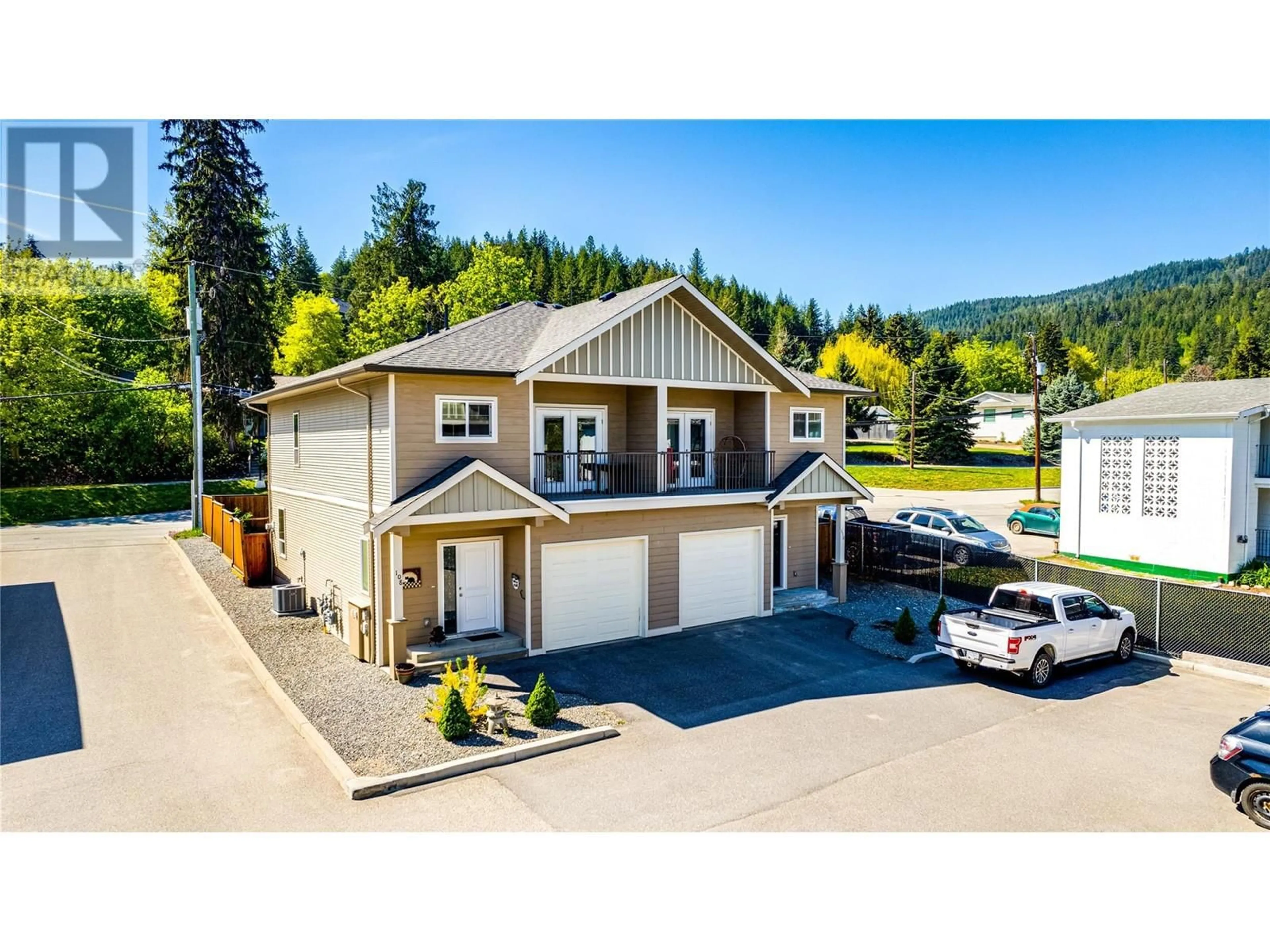 A pic from outside/outdoor area/front of a property/back of a property/a pic from drone, street for 108 - 173 SALMON ARM DRIVE, Enderby British Columbia V0E1V1