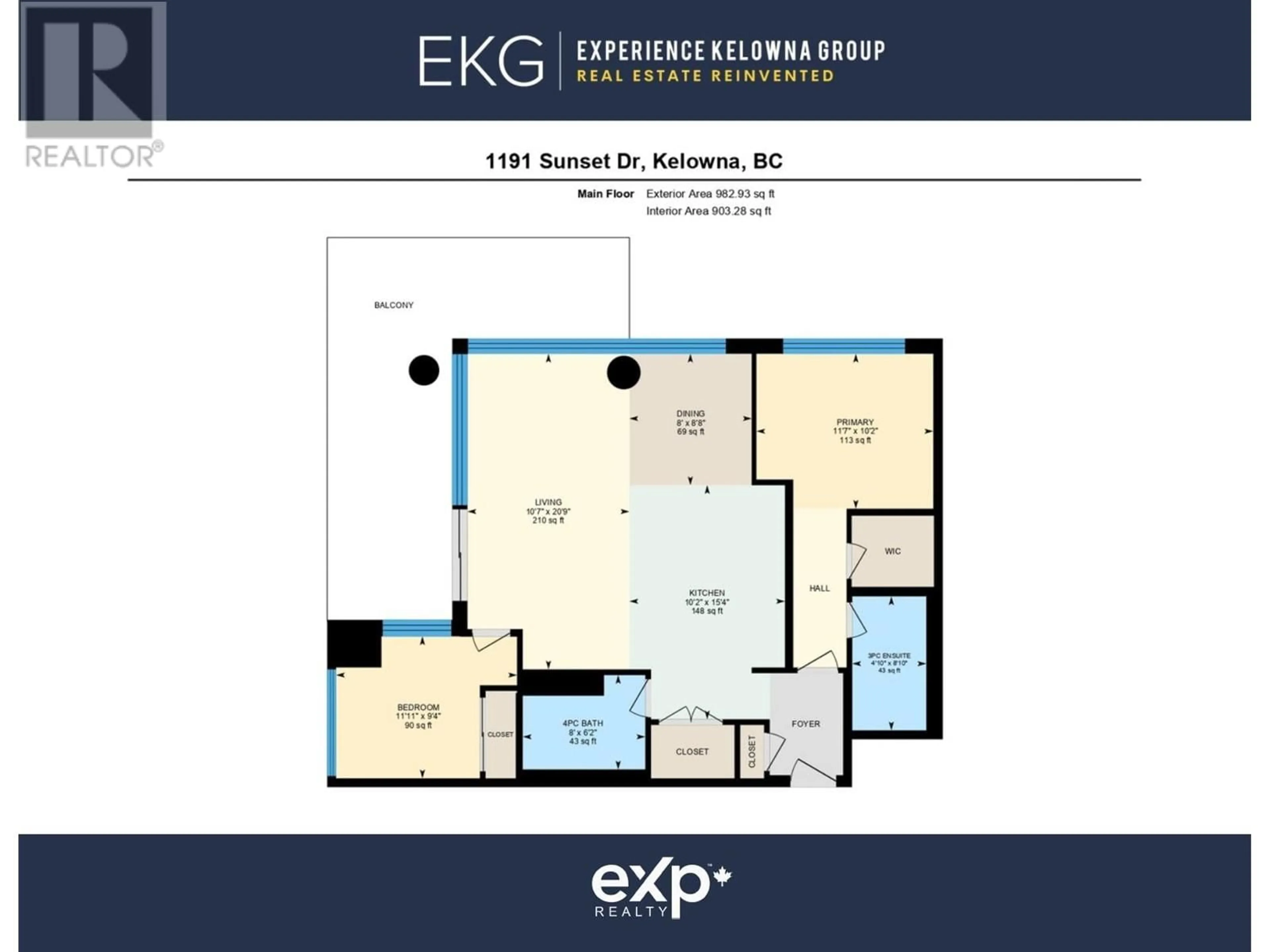 Floor plan for 2405 - 1191 SUNSET DRIVE, Kelowna British Columbia V1Y0J4
