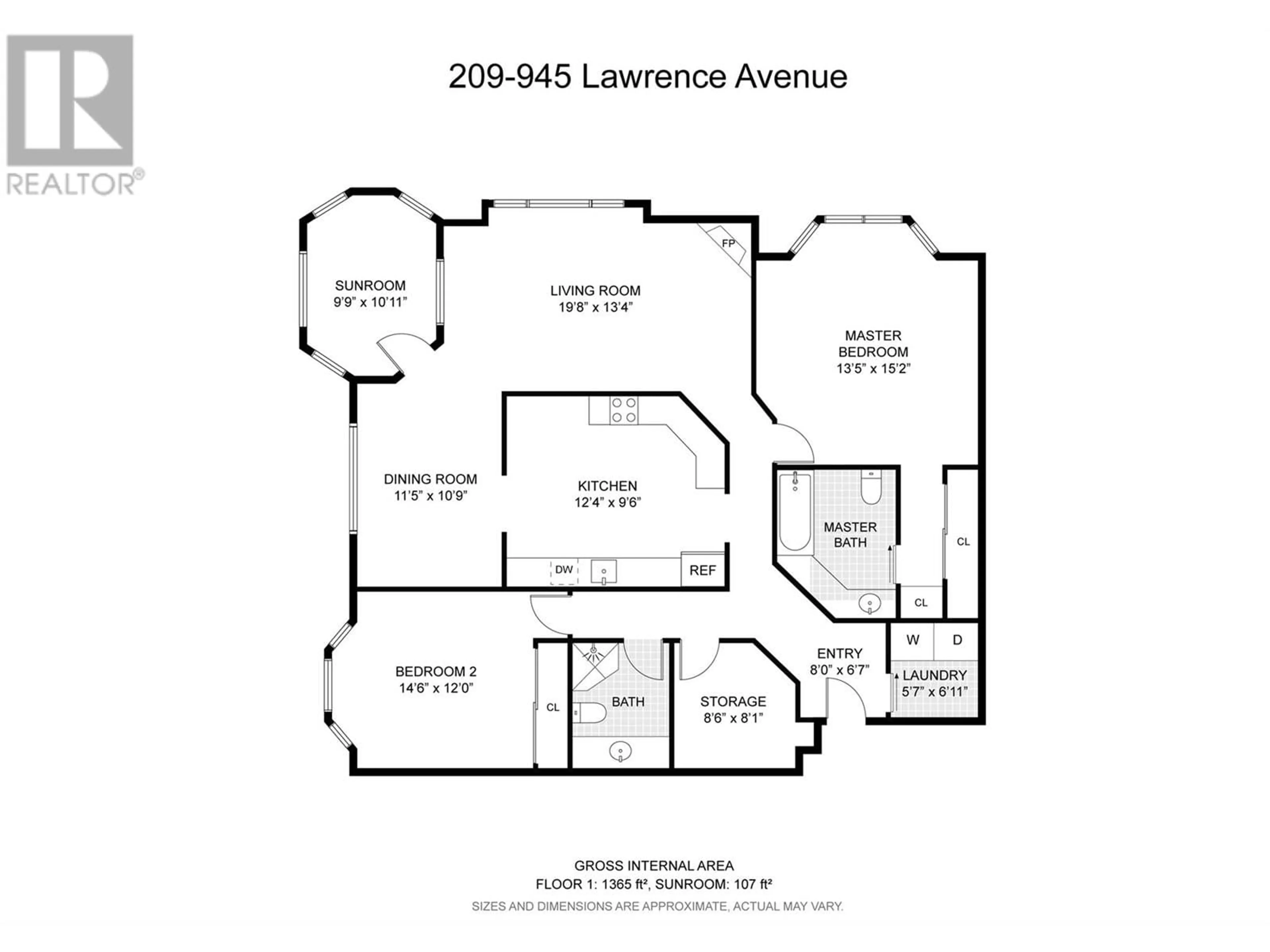 Floor plan for 209 - 945 LAWRENCE AVENUE, Kelowna British Columbia V1Y6M3