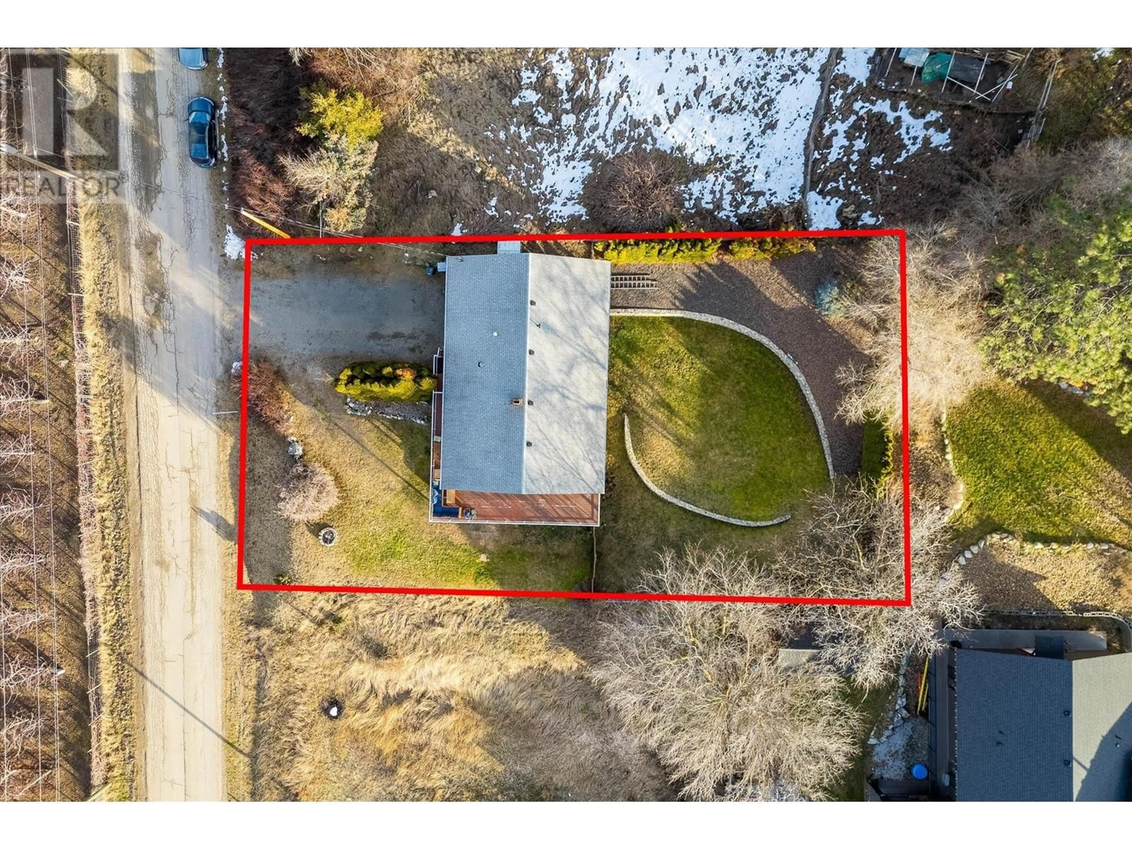 A pic from outside/outdoor area/front of a property/back of a property/a pic from drone, street for 14231 EAST HILL ROAD, Lake Country British Columbia V4V2B9