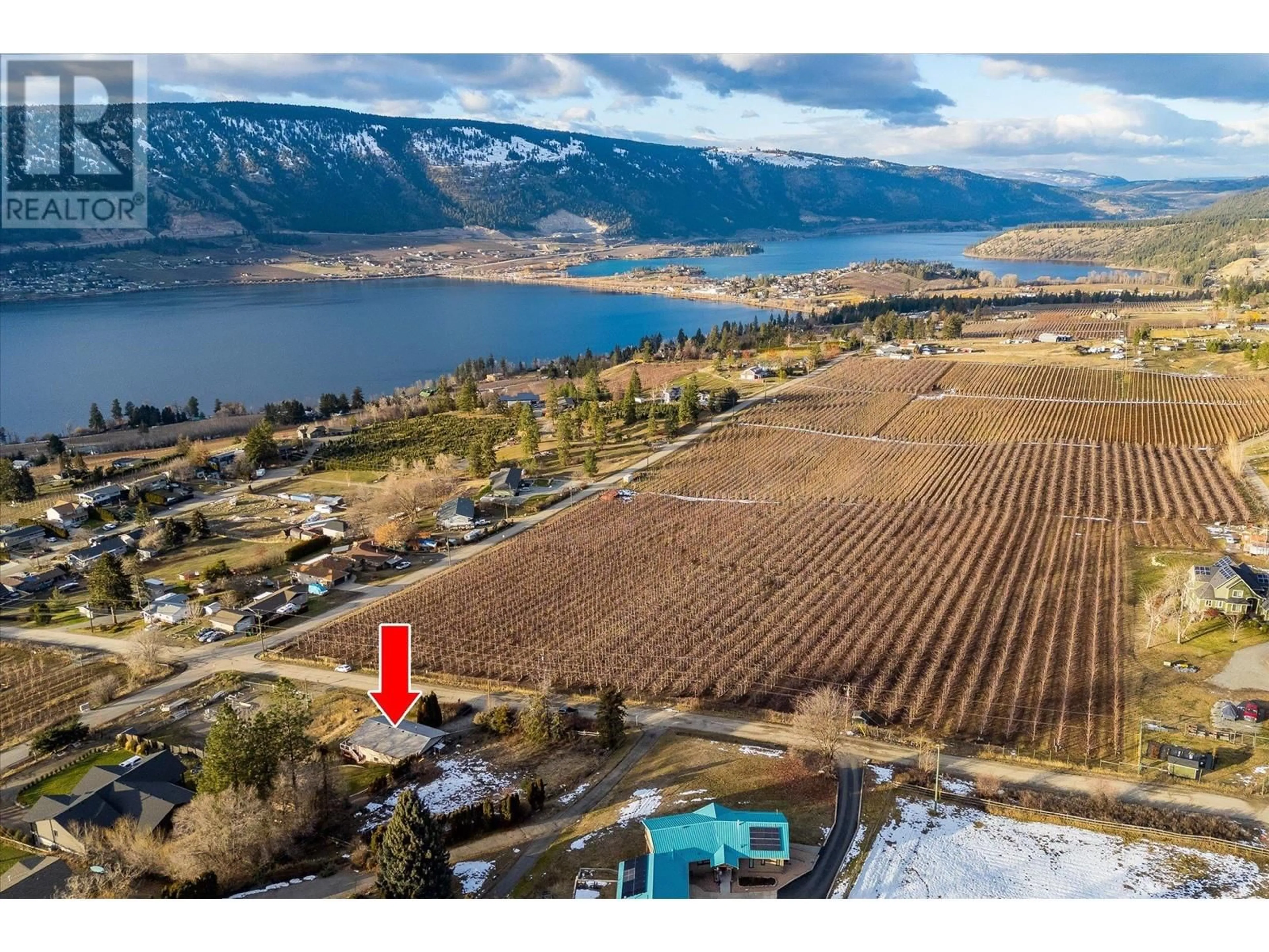 A pic from outside/outdoor area/front of a property/back of a property/a pic from drone, water/lake/river/ocean view for 14231 EAST HILL ROAD, Lake Country British Columbia V4V2B9