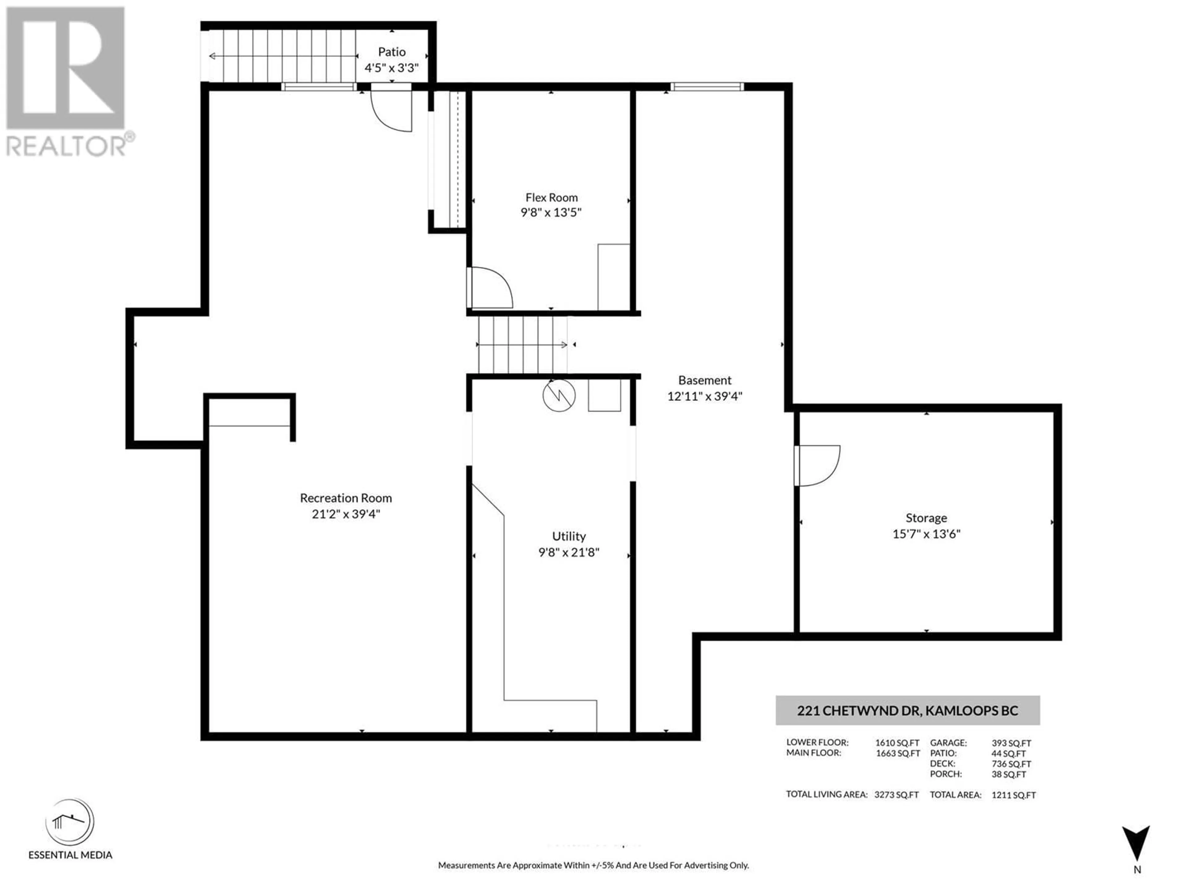 Floor plan for 221 CHETWYND DRIVE, Kamloops British Columbia V2H1L7