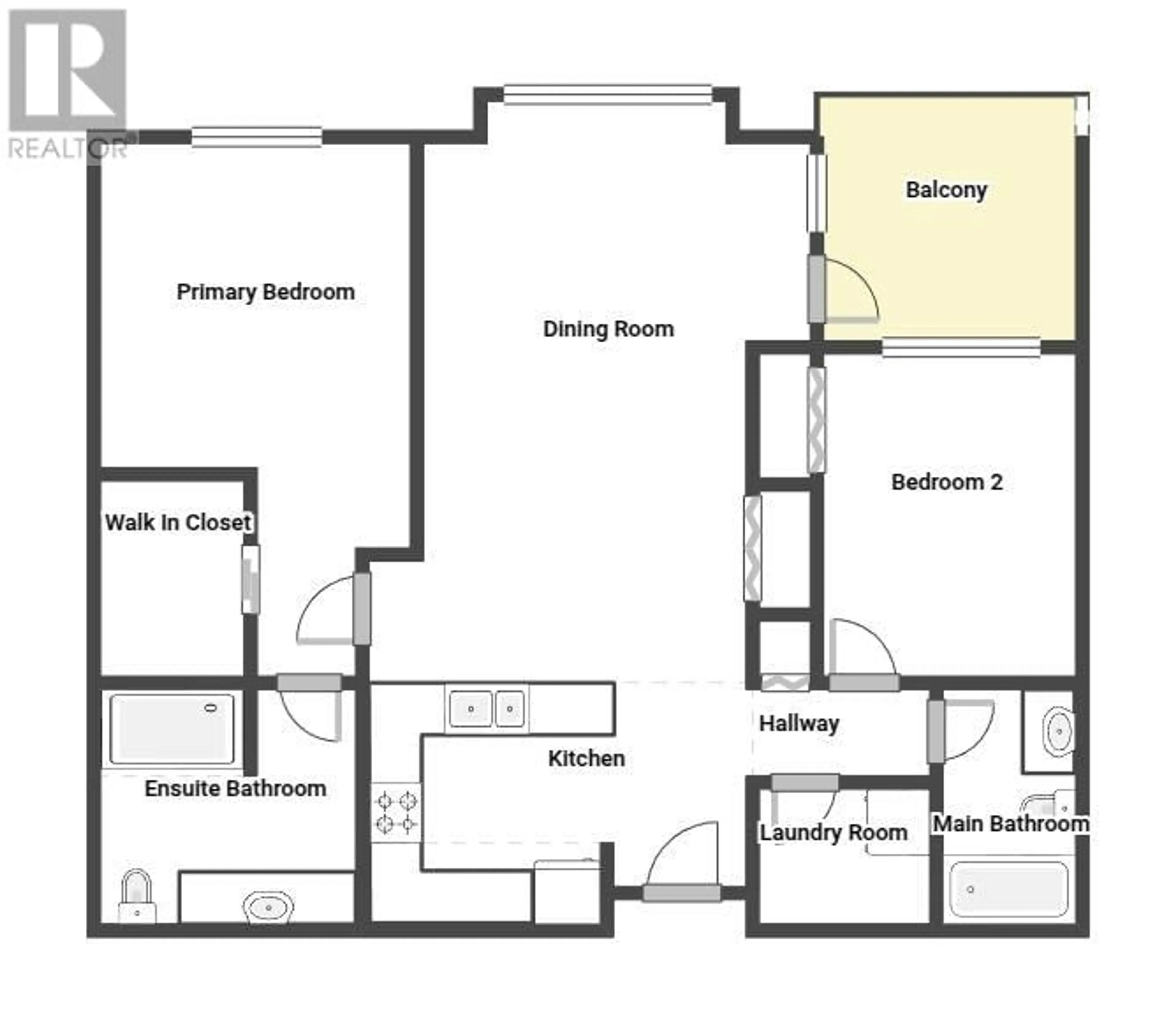 Floor plan for 223 - 850 SAUCIER AVENUE, Kelowna British Columbia V1Y6A3