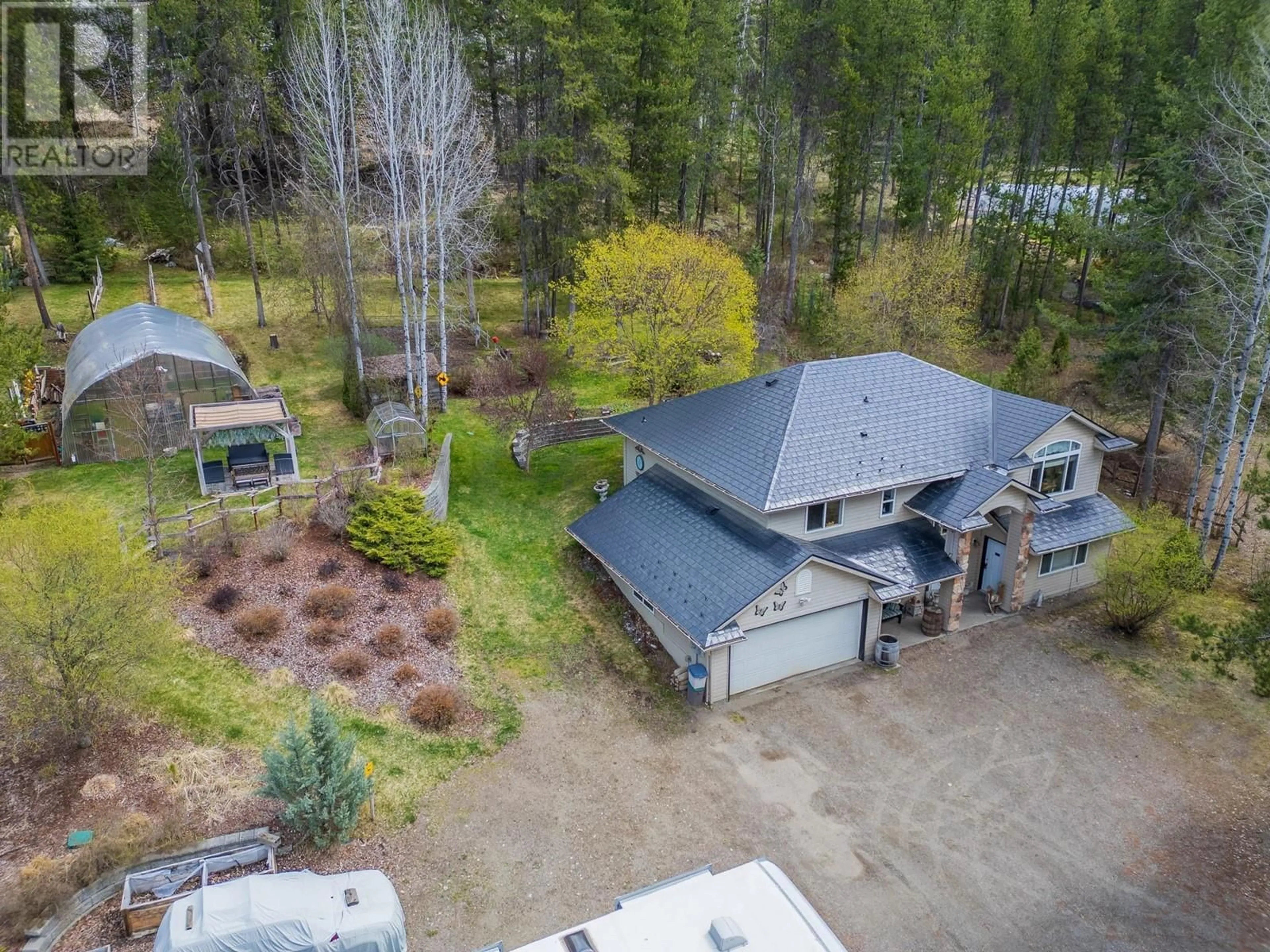A pic from outside/outdoor area/front of a property/back of a property/a pic from drone, forest/trees view for 610 STRATHMORE AVENUE, Greenwood British Columbia V0H1J0