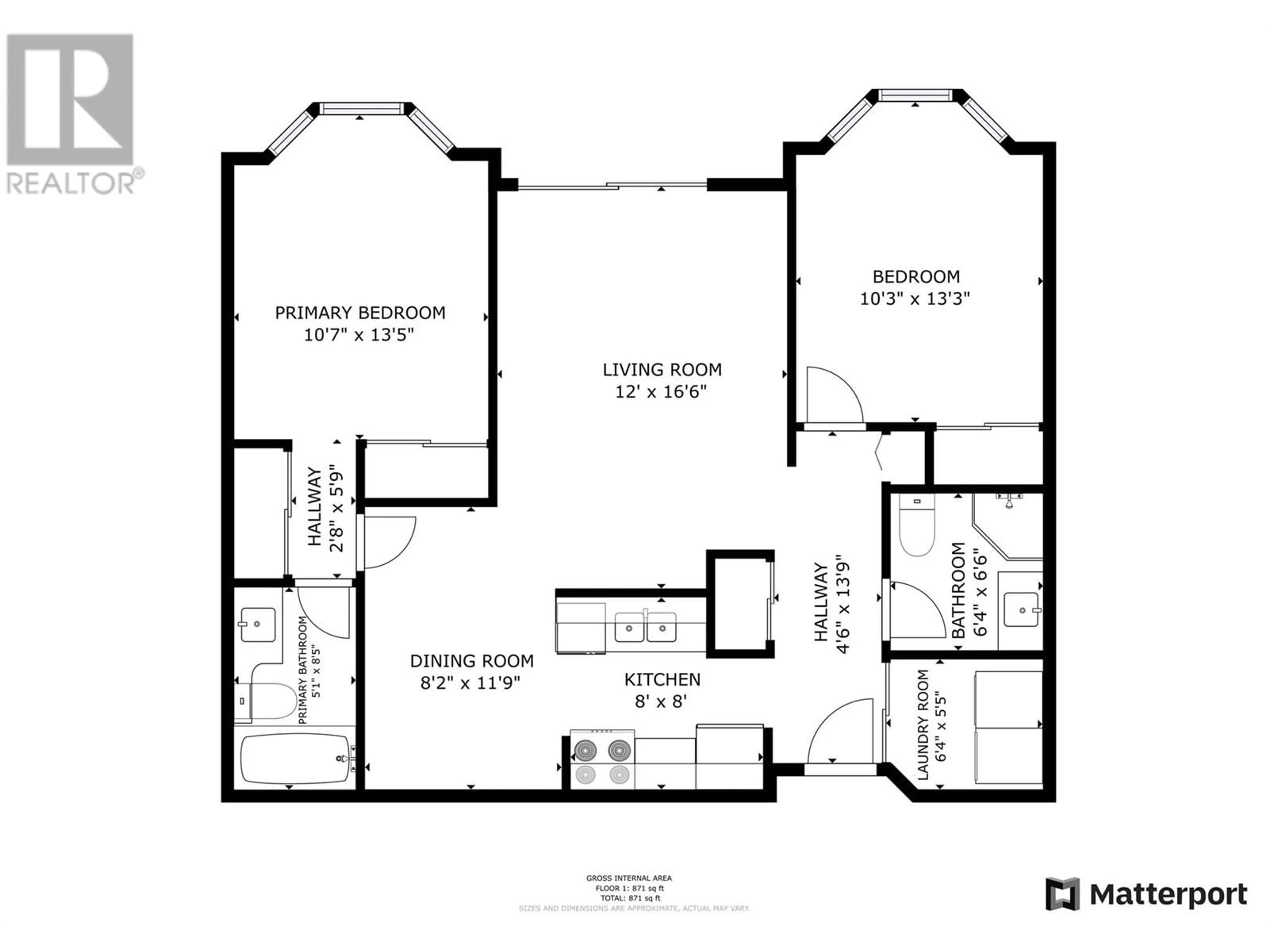 Floor plan for 208 - 3609 30 AVENUE, Vernon British Columbia V1T2E6