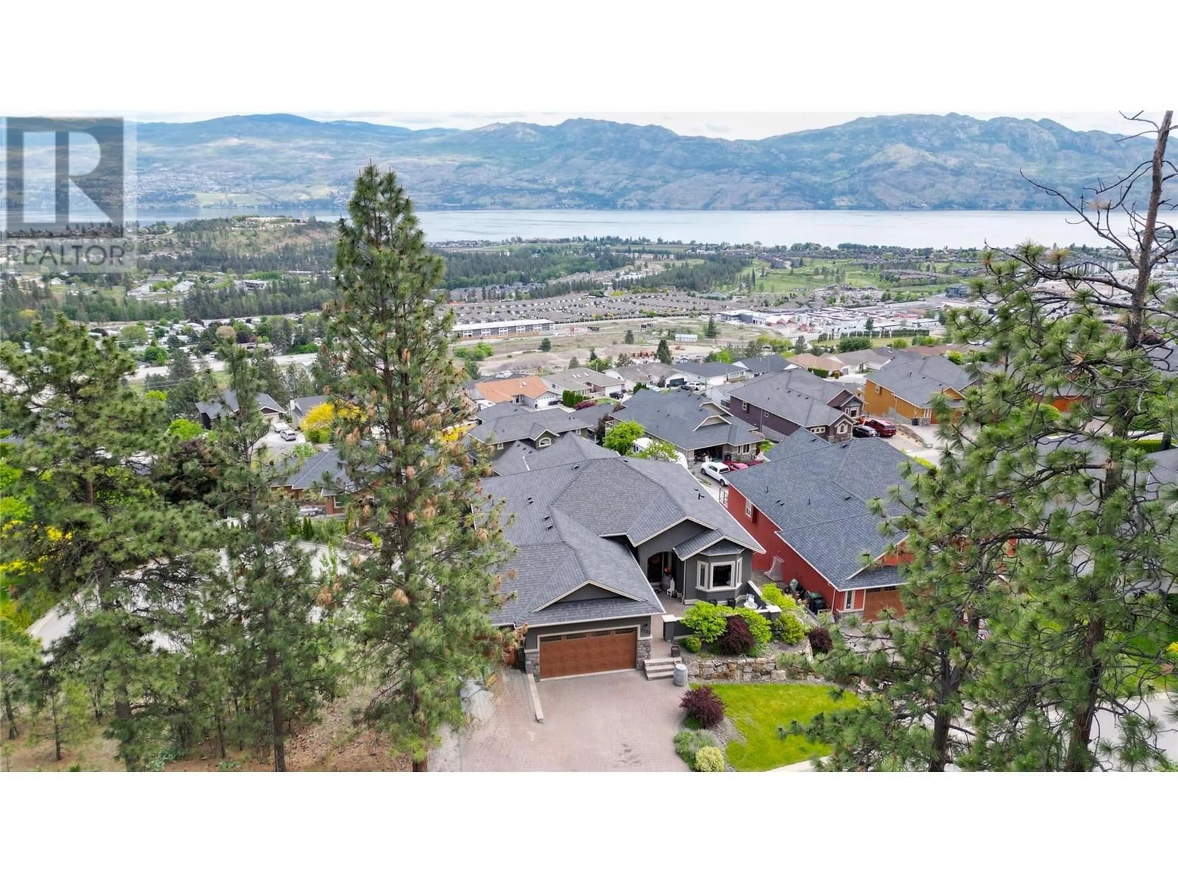 A pic from outside/outdoor area/front of a property/back of a property/a pic from drone, mountain view for 2233 HIHANNAH DRIVE, West Kelowna British Columbia V4T3C9