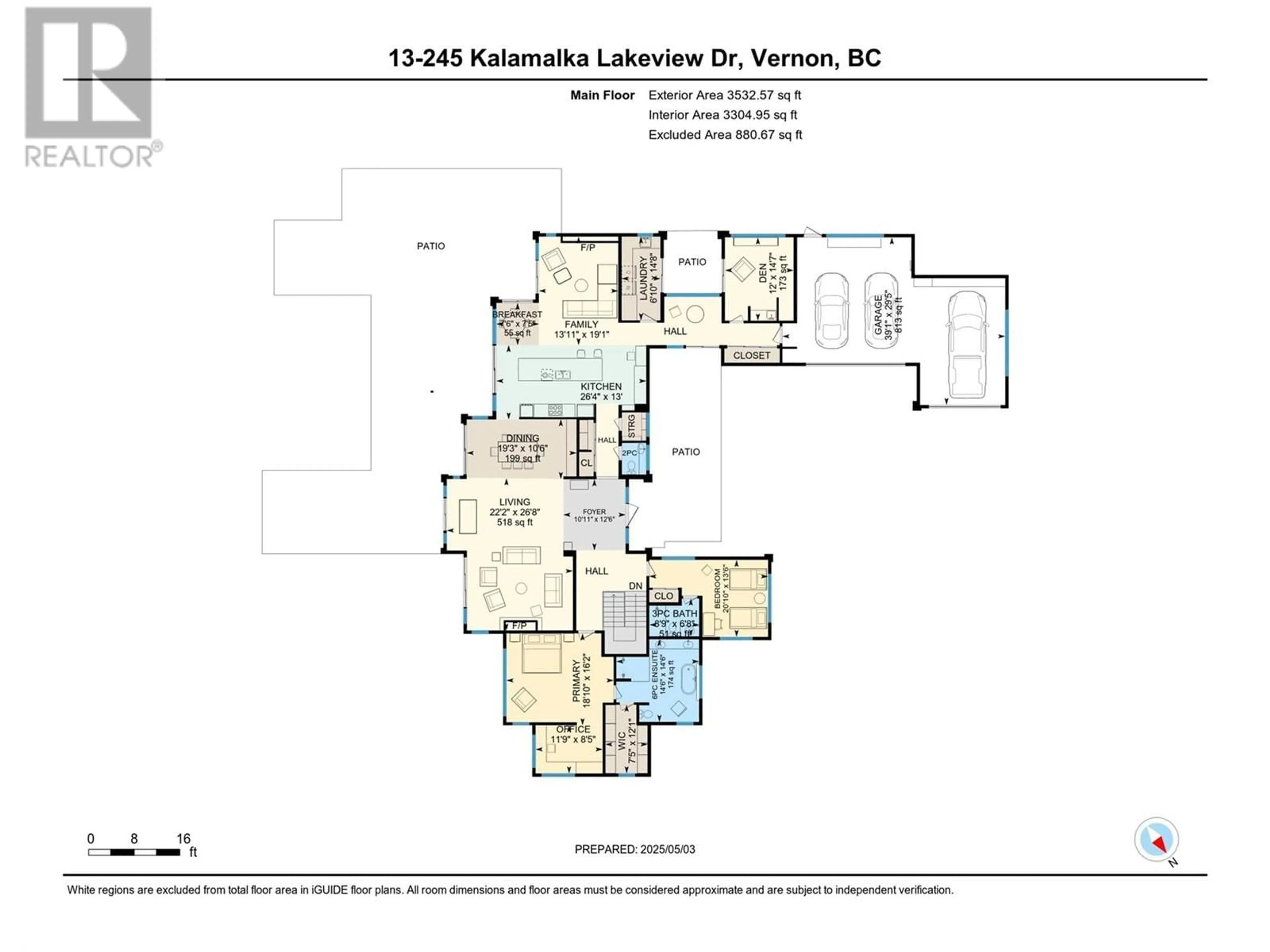 Floor plan for 13 - 245 KALAMALKA LAKEVIEW DRIVE, Vernon British Columbia V1H1R6