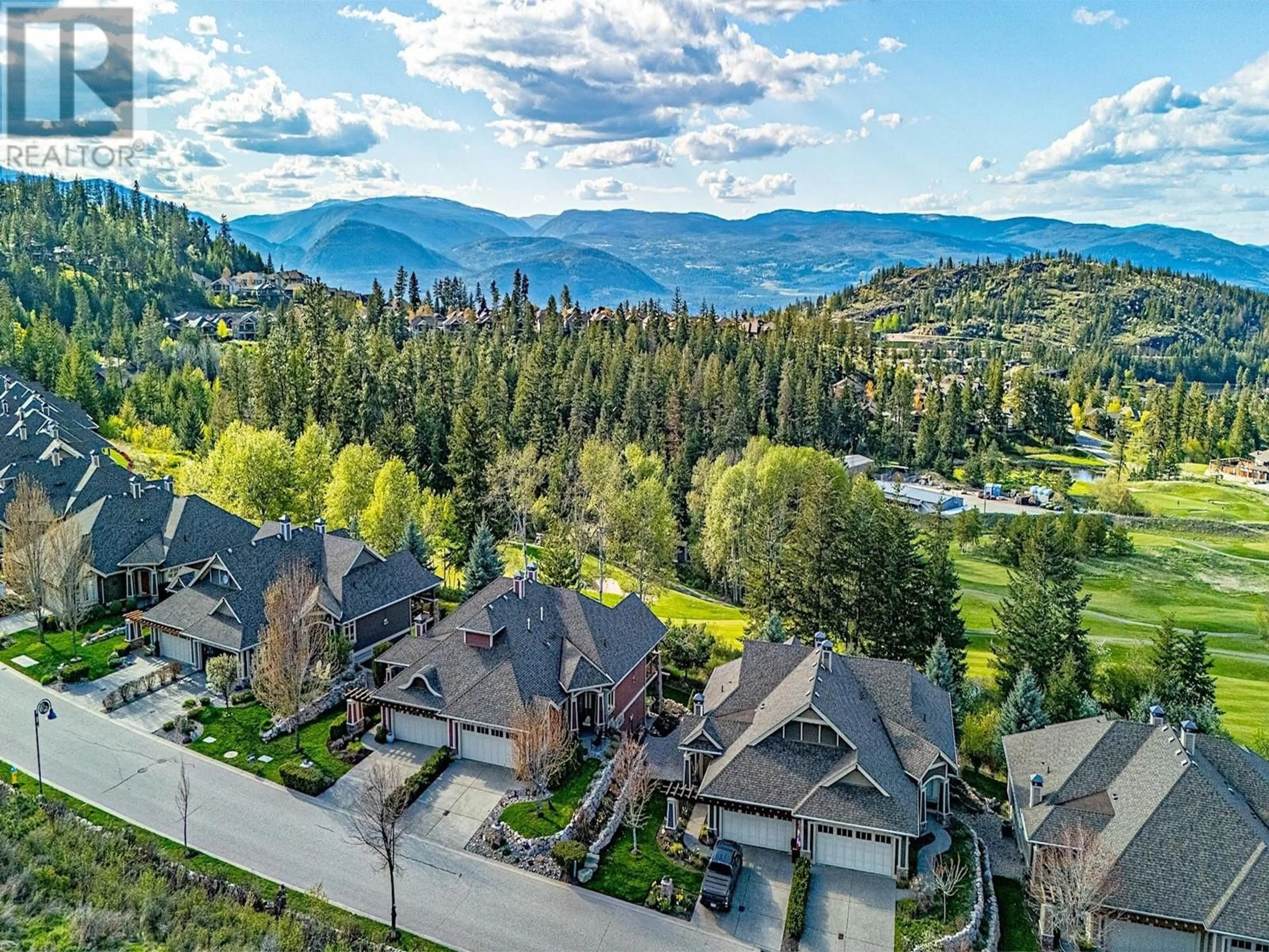 A pic from outside/outdoor area/front of a property/back of a property/a pic from drone, mountain view for 199 LONGSPOON DRIVE, Vernon British Columbia V1H2H6