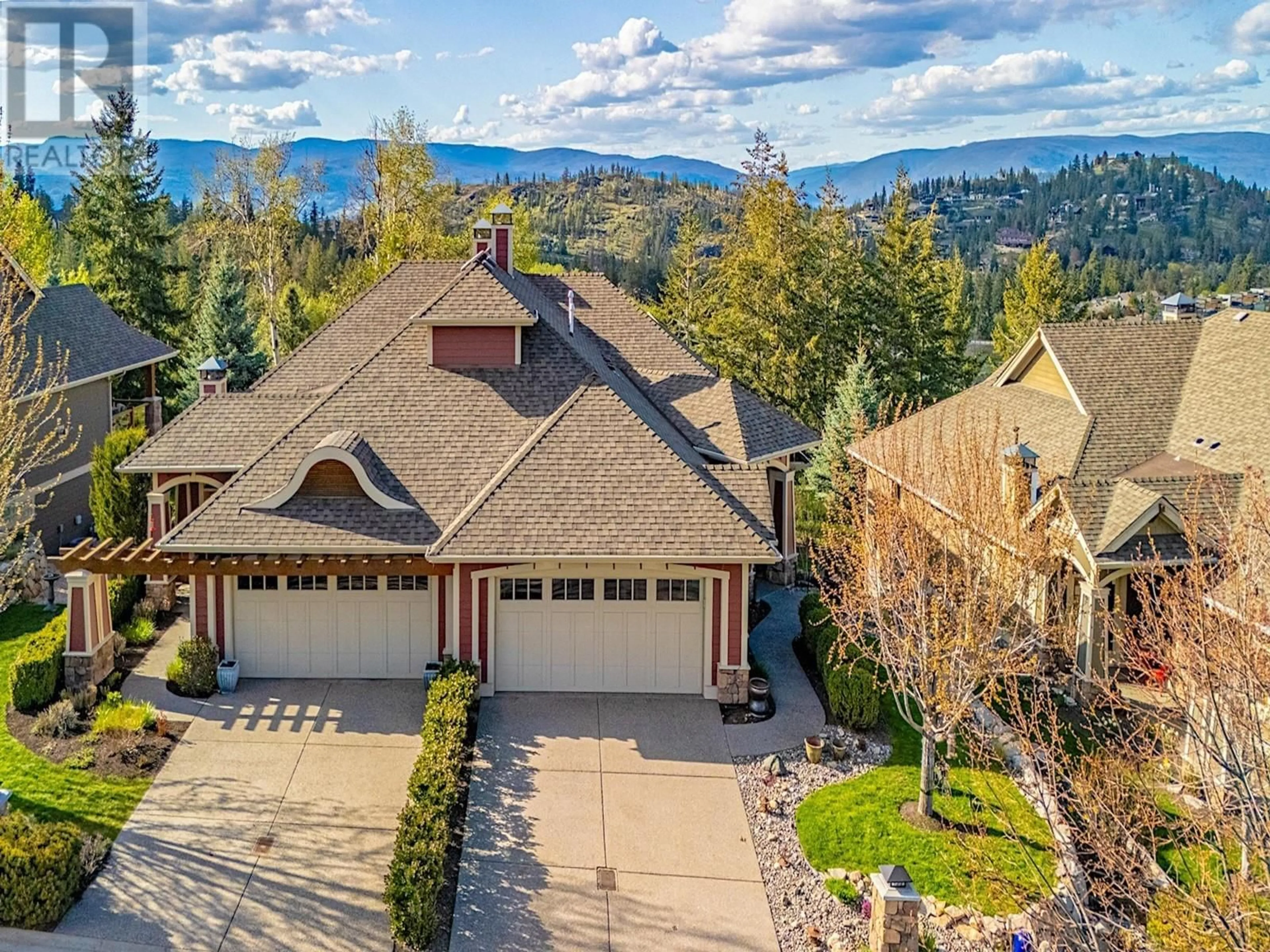 A pic from outside/outdoor area/front of a property/back of a property/a pic from drone, mountain view for 199 LONGSPOON DRIVE, Vernon British Columbia V1H2H6