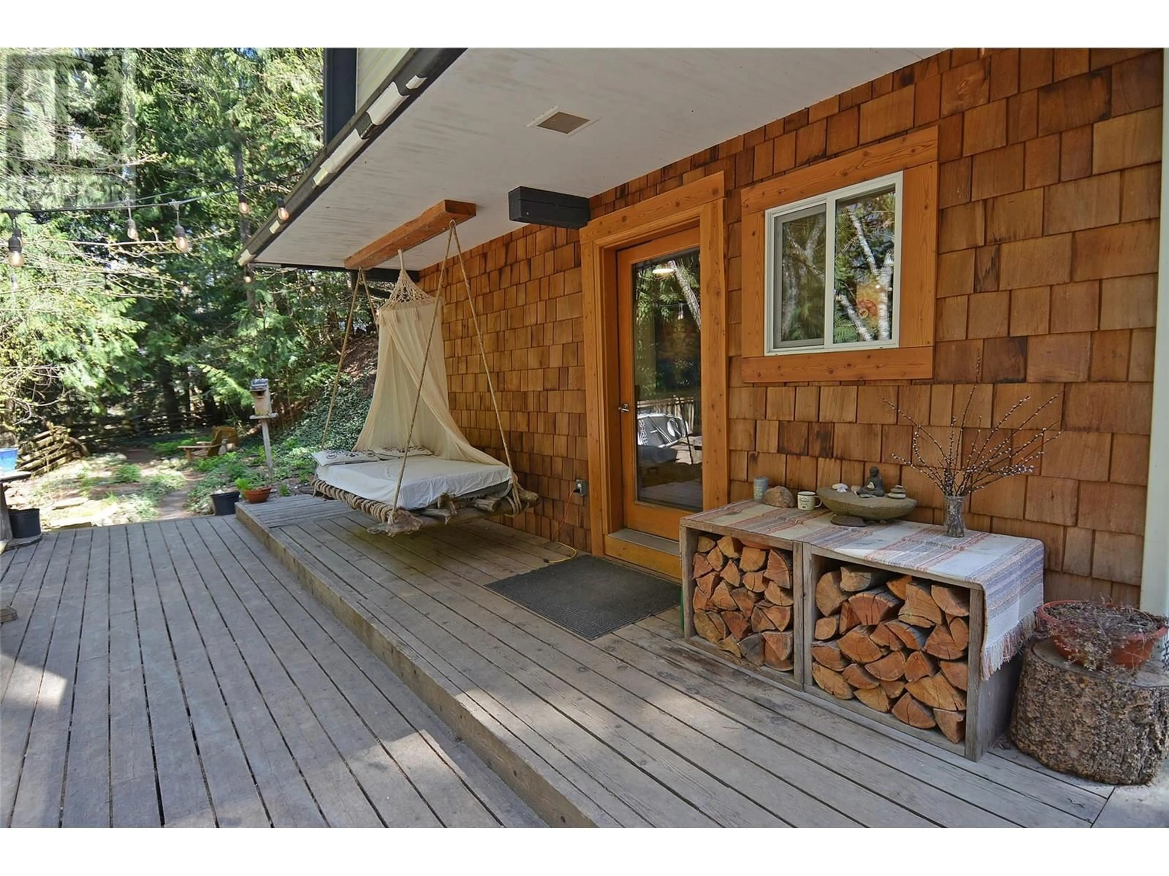 Patio, forest/trees view for 5396 6 HIGHWAY, Winlaw British Columbia V0G2J0