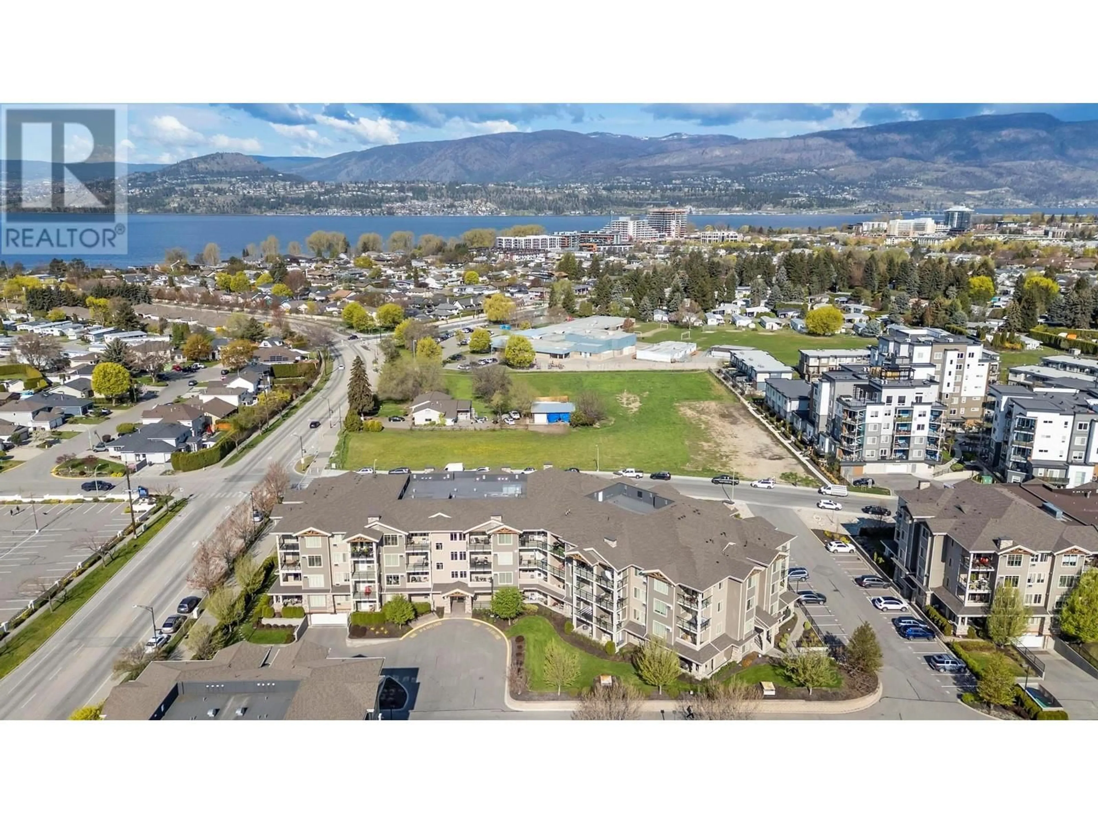 A pic from outside/outdoor area/front of a property/back of a property/a pic from drone, mountain view for 316 - 3731 CASORSO ROAD, Kelowna British Columbia V1W5E9
