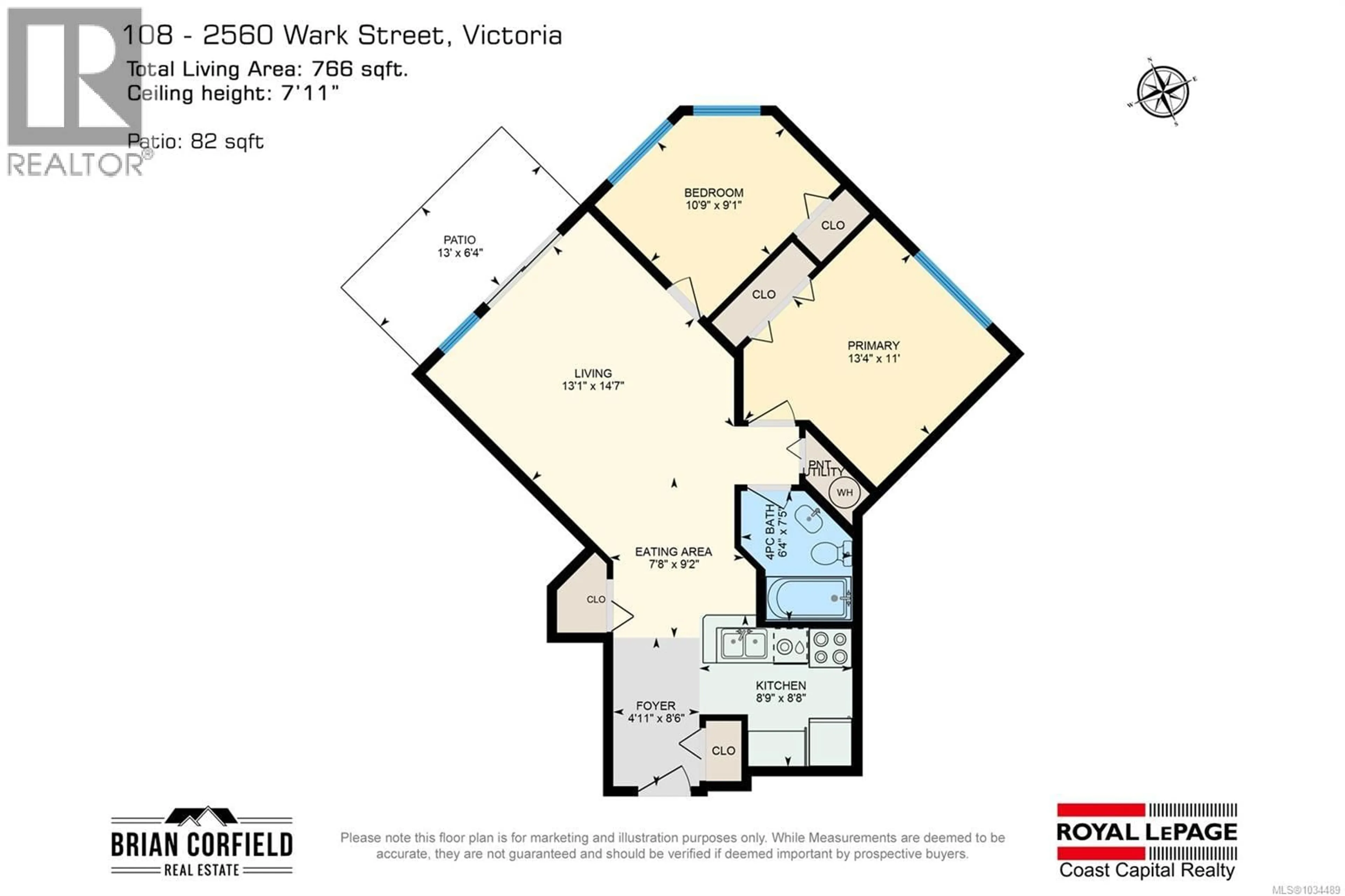 Floor plan for 108 - 2560 WARK STREET, Victoria British Columbia V8T4G8