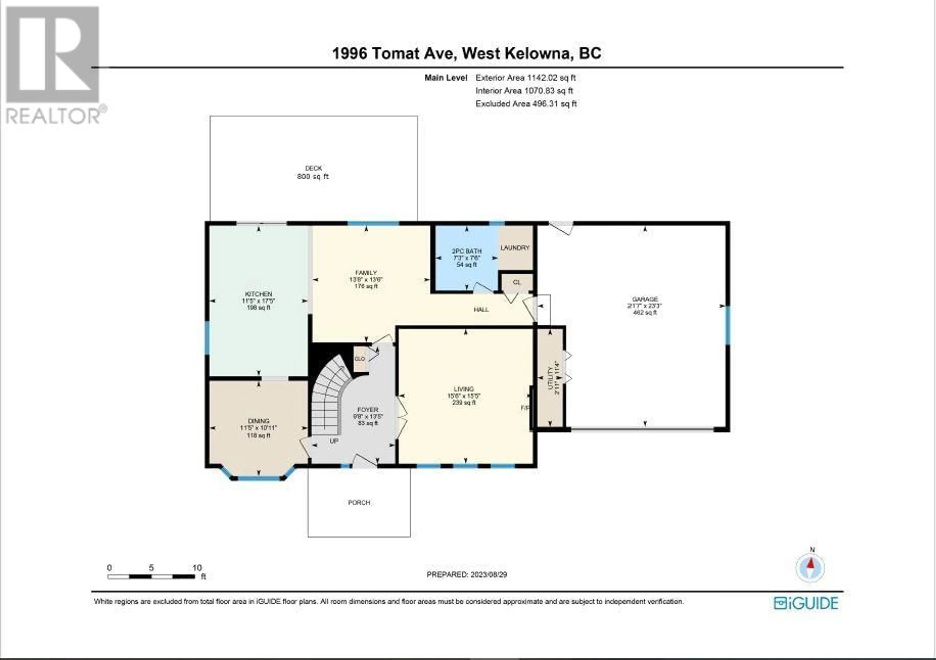 Floor plan for 1996 TOMAT AVENUE, Kelowna British Columbia V1Z3C5