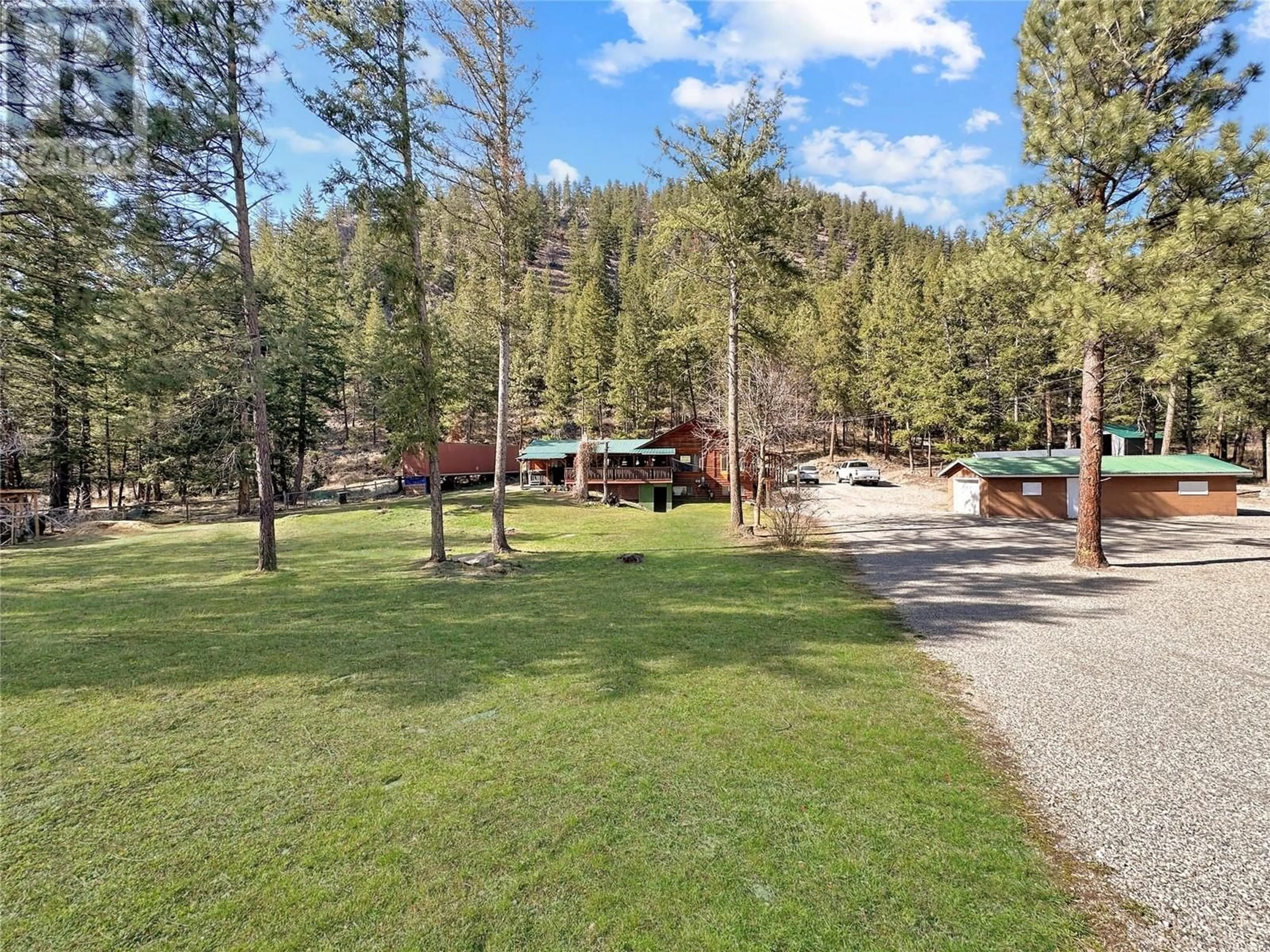 A pic from outside/outdoor area/front of a property/back of a property/a pic from drone, forest/trees view for 1006 OLD HEDLEY ROAD, Princeton British Columbia V0X1W0