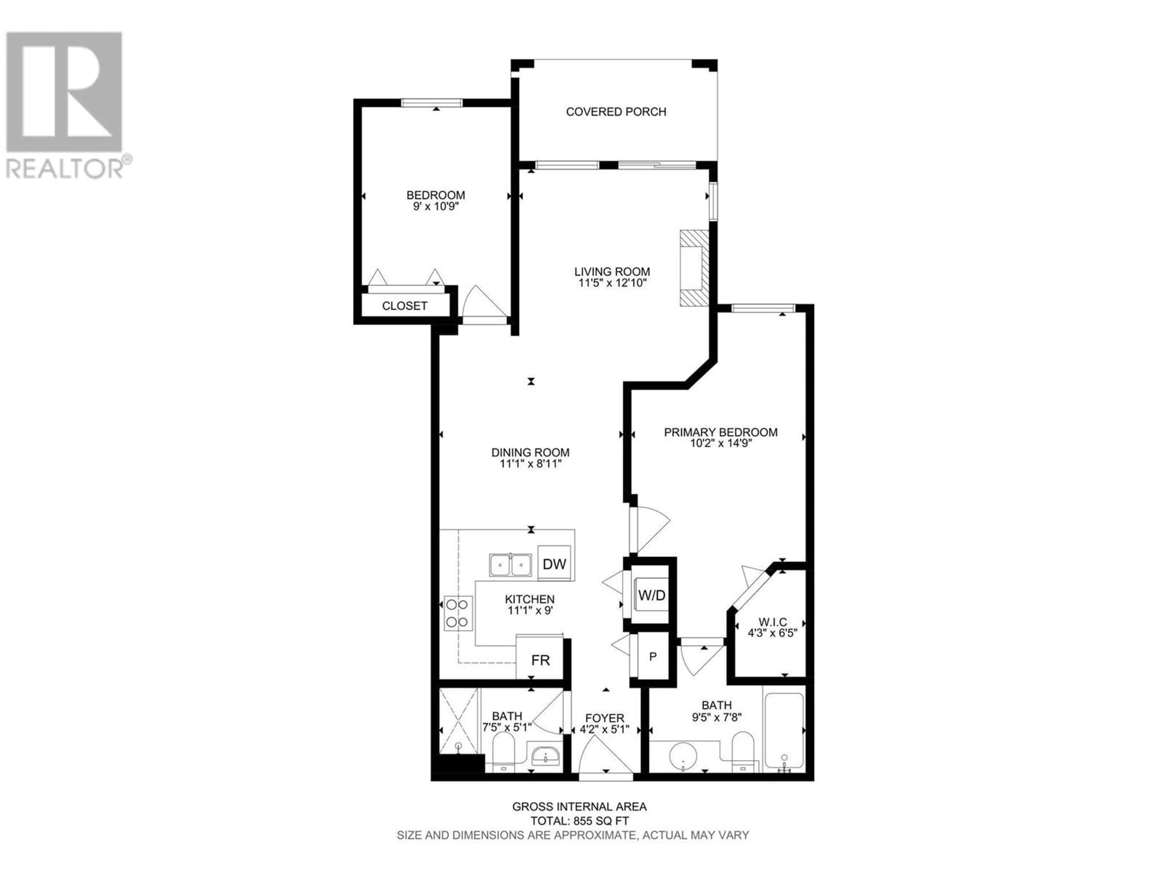 Floor plan for 109 - 1083 SUNSET DRIVE, Kelowna British Columbia V1Y9Z1