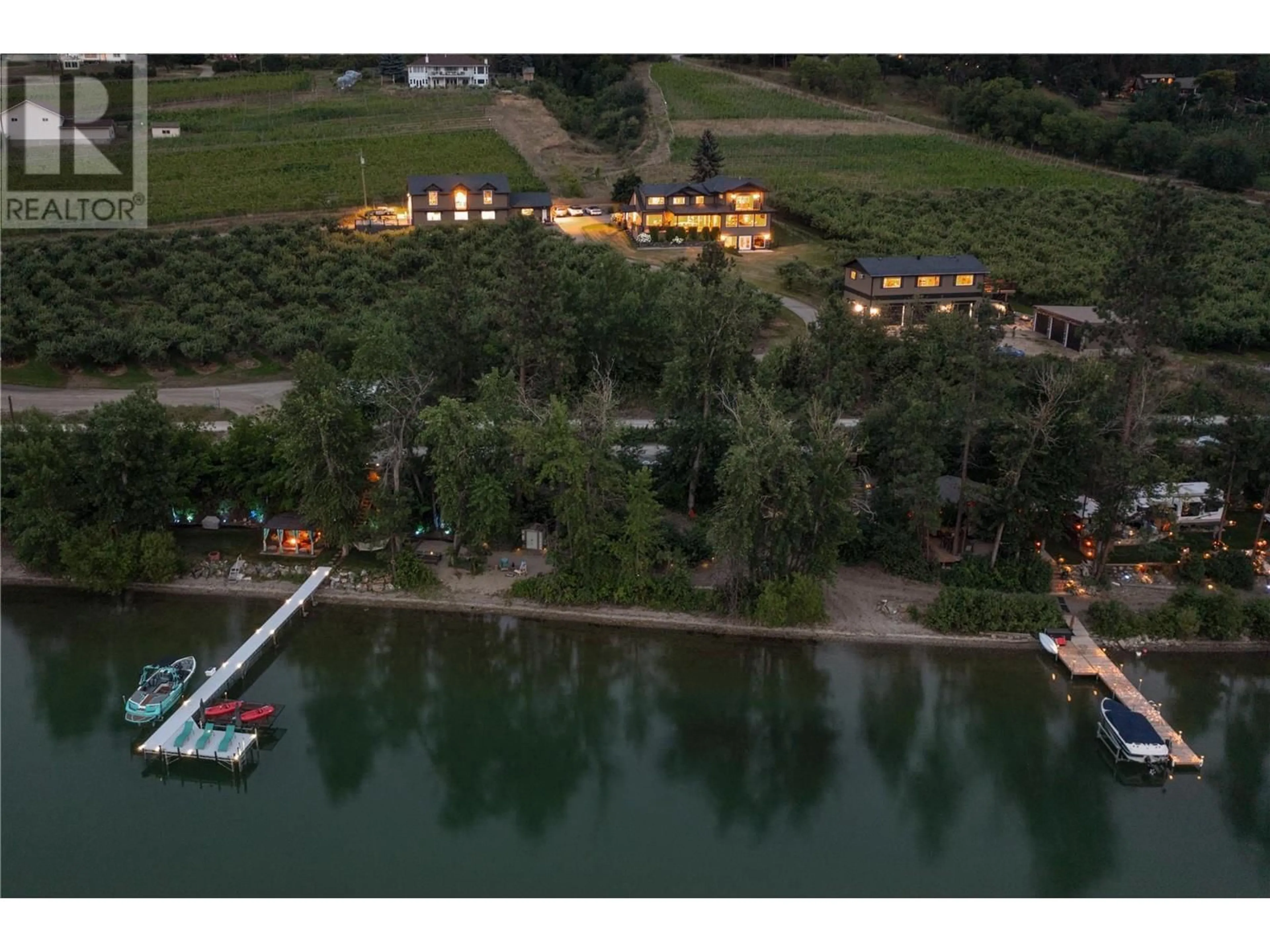 A pic from outside/outdoor area/front of a property/back of a property/a pic from drone, water/lake/river/ocean view for 4511 CRAWFORD ROAD, Lake Country British Columbia V4V2C7