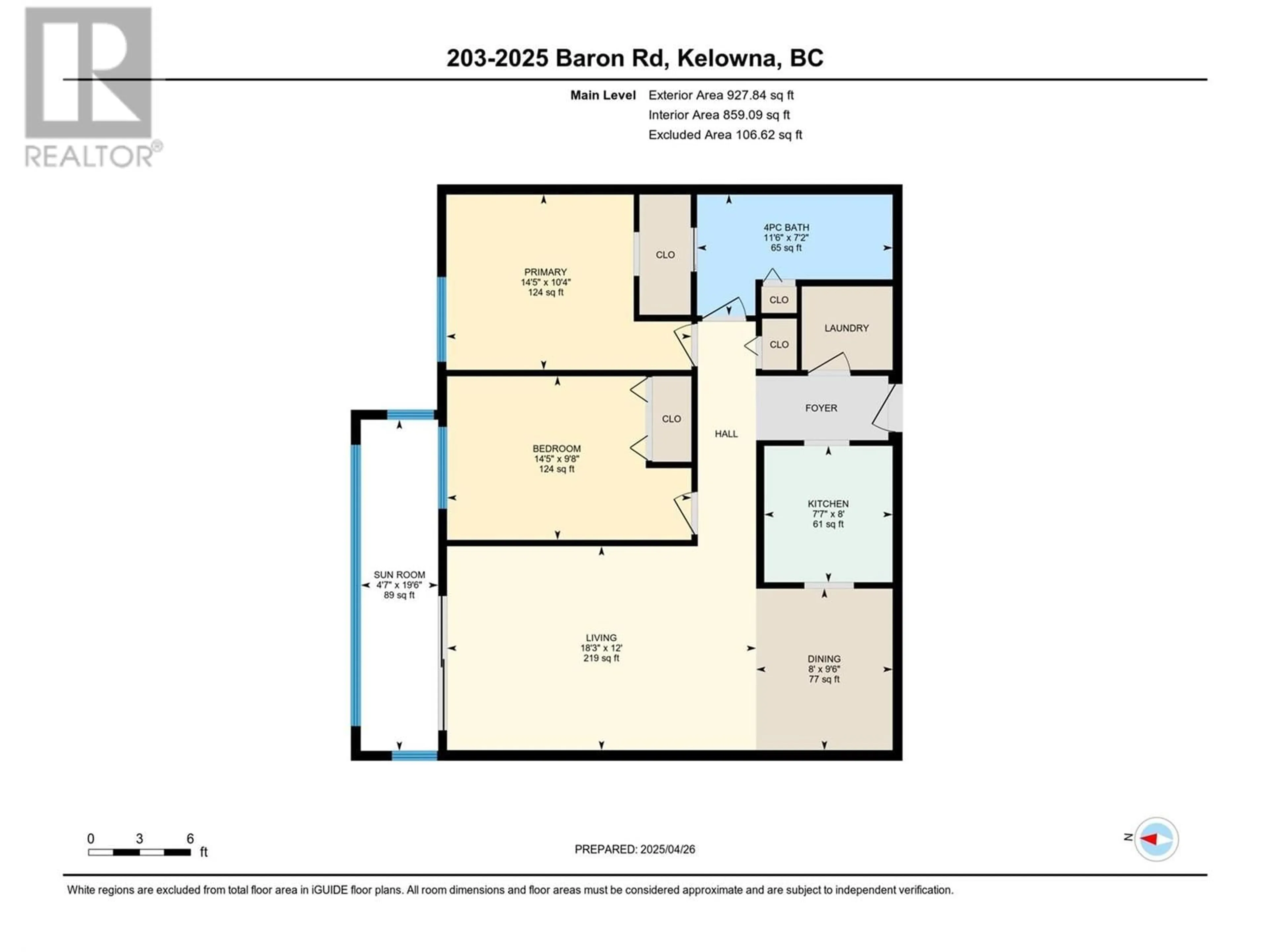 Floor plan for 203 - 2025 BARON ROAD, Kelowna British Columbia V1X7G3