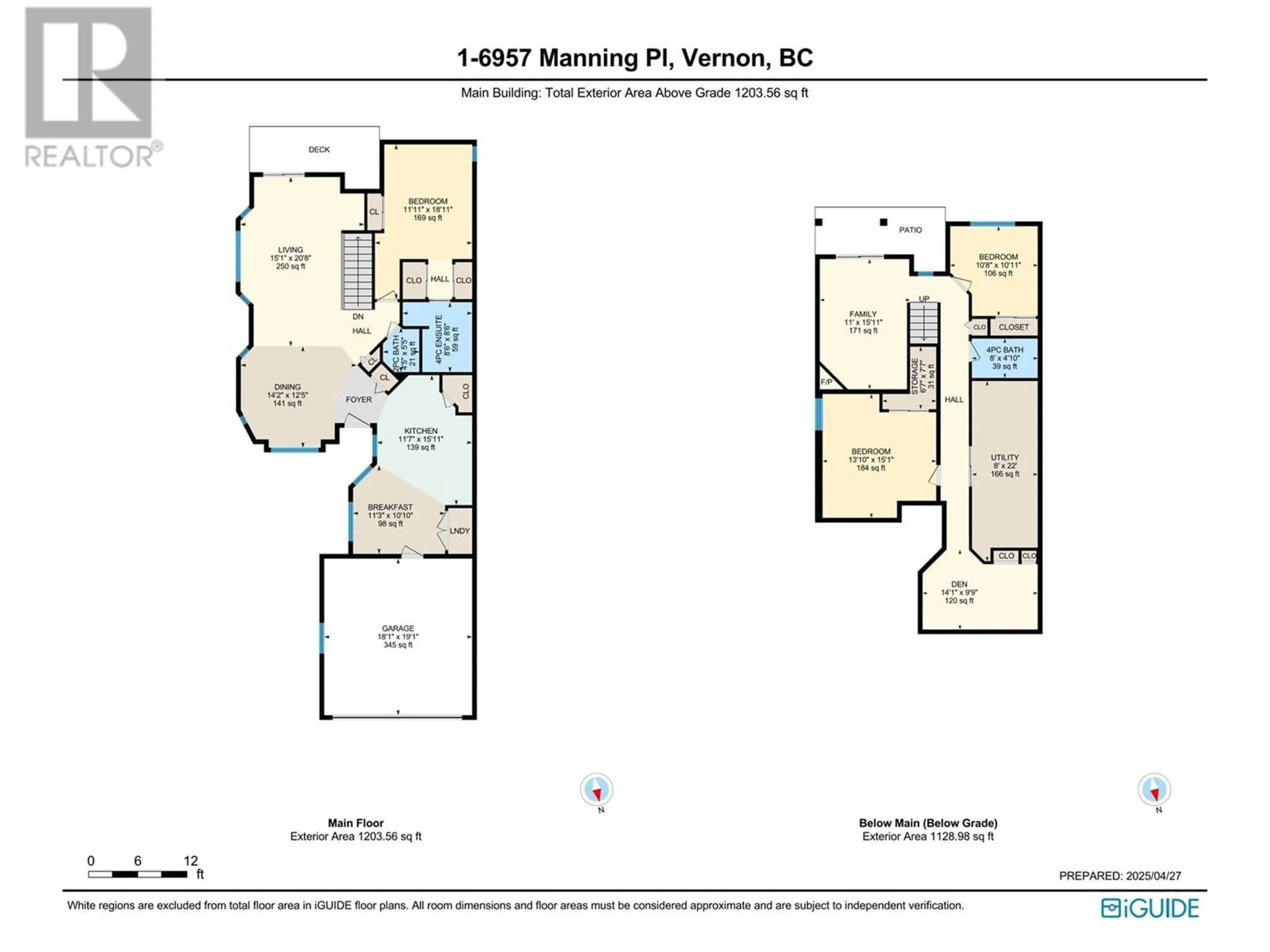 Floor plan for 1 - 6957 MANNING PLACE, Vernon British Columbia V1B2Y6