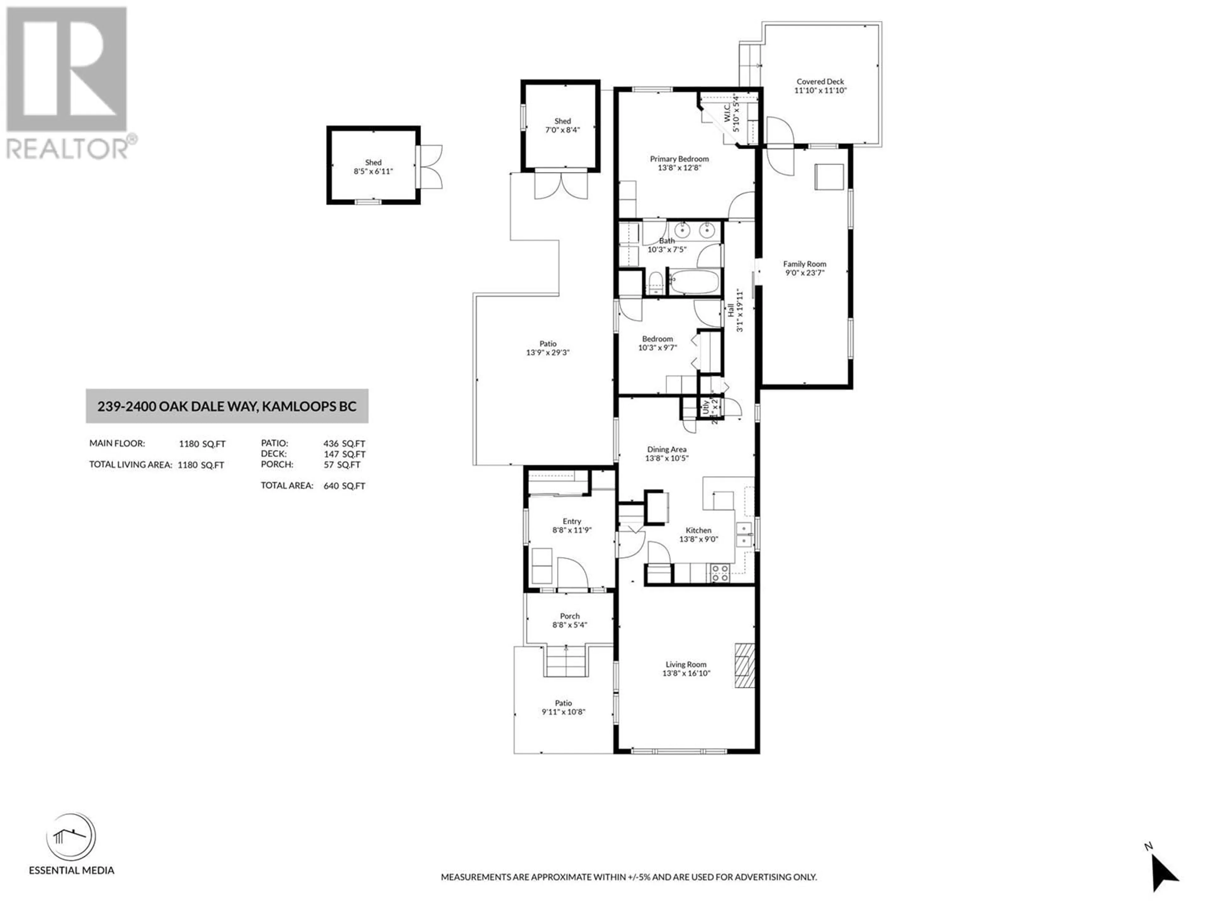 Floor plan for 239 - 2400 OAKDALE WAY, Kamloops British Columbia V2B6W7