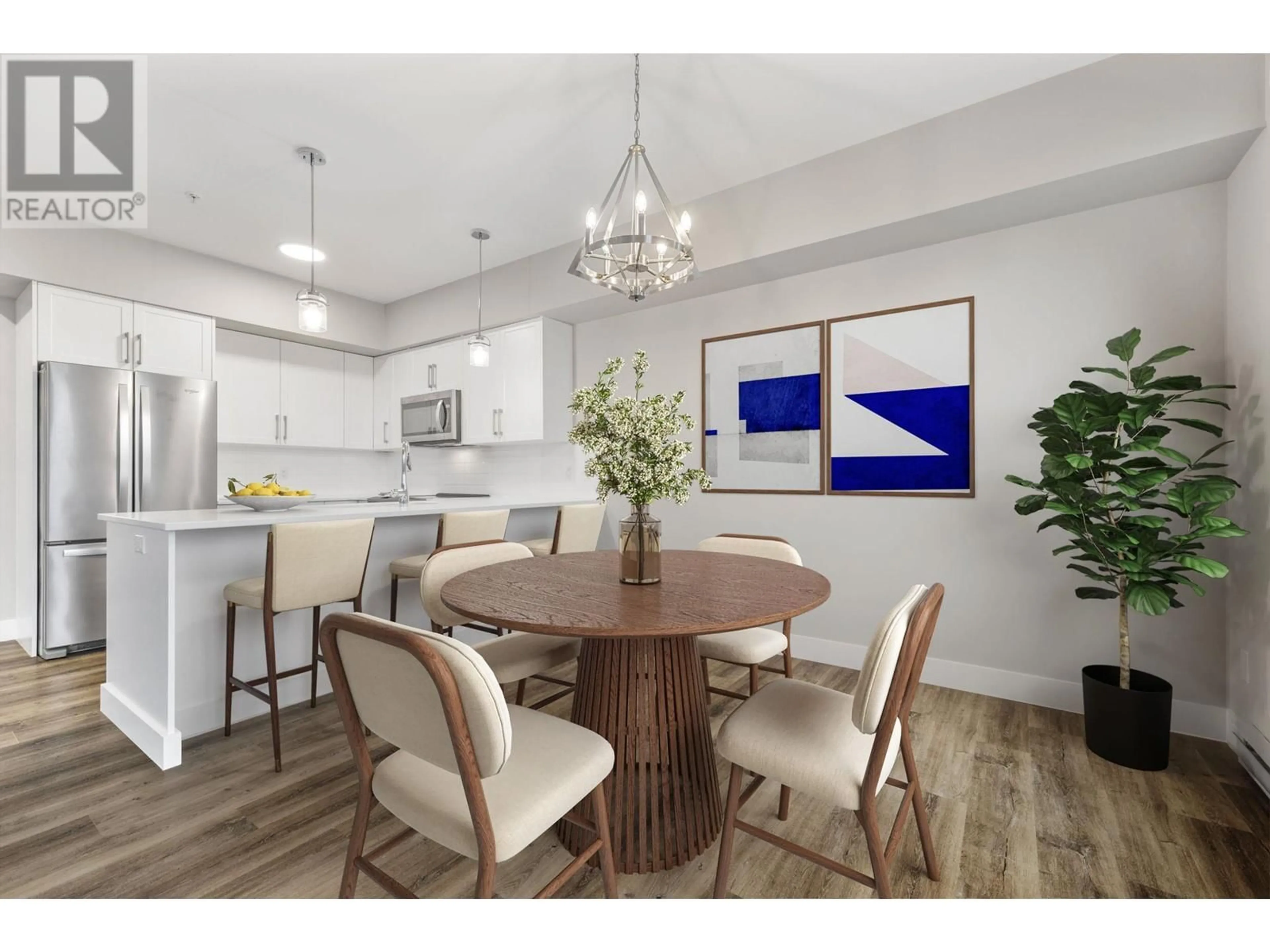 Open concept kitchen, wood/laminate floor for 214 - 3090 BURTCH ROAD, Kelowna British Columbia V1W5G9