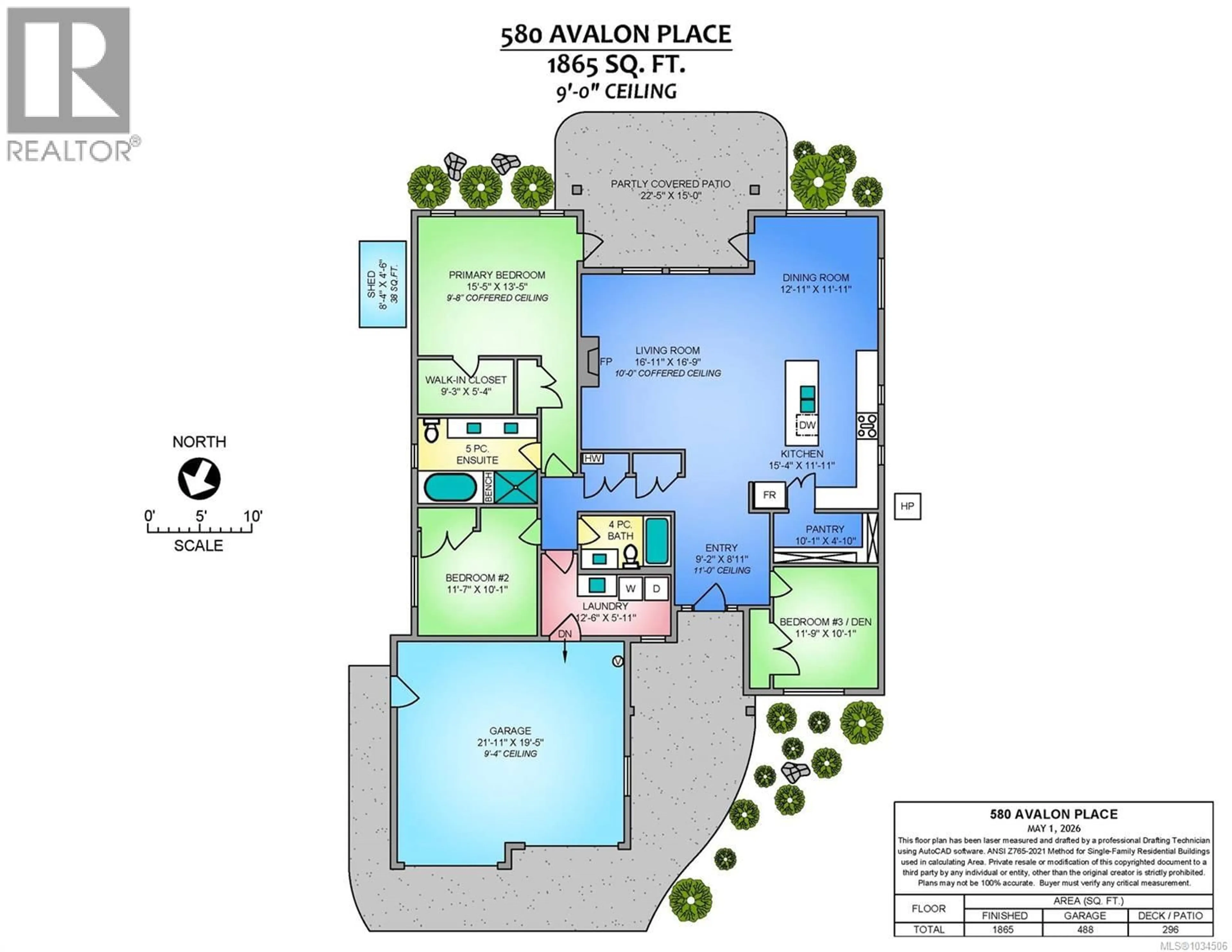 Floor plan for 580 AVALON PLACE, Parksville British Columbia V9P0E7