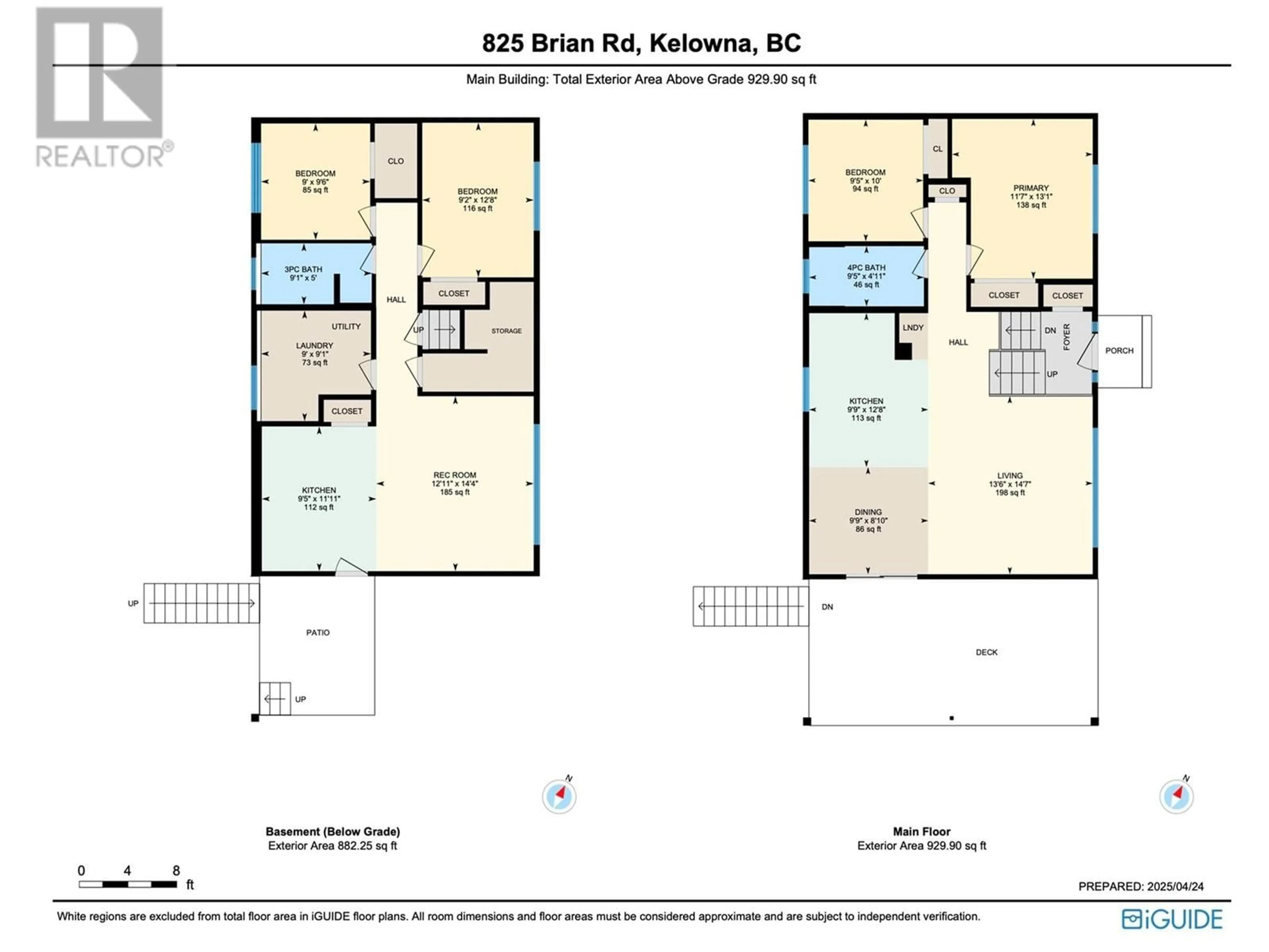 Floor plan for 825 BRIAN ROAD, Kelowna British Columbia V1X1H5