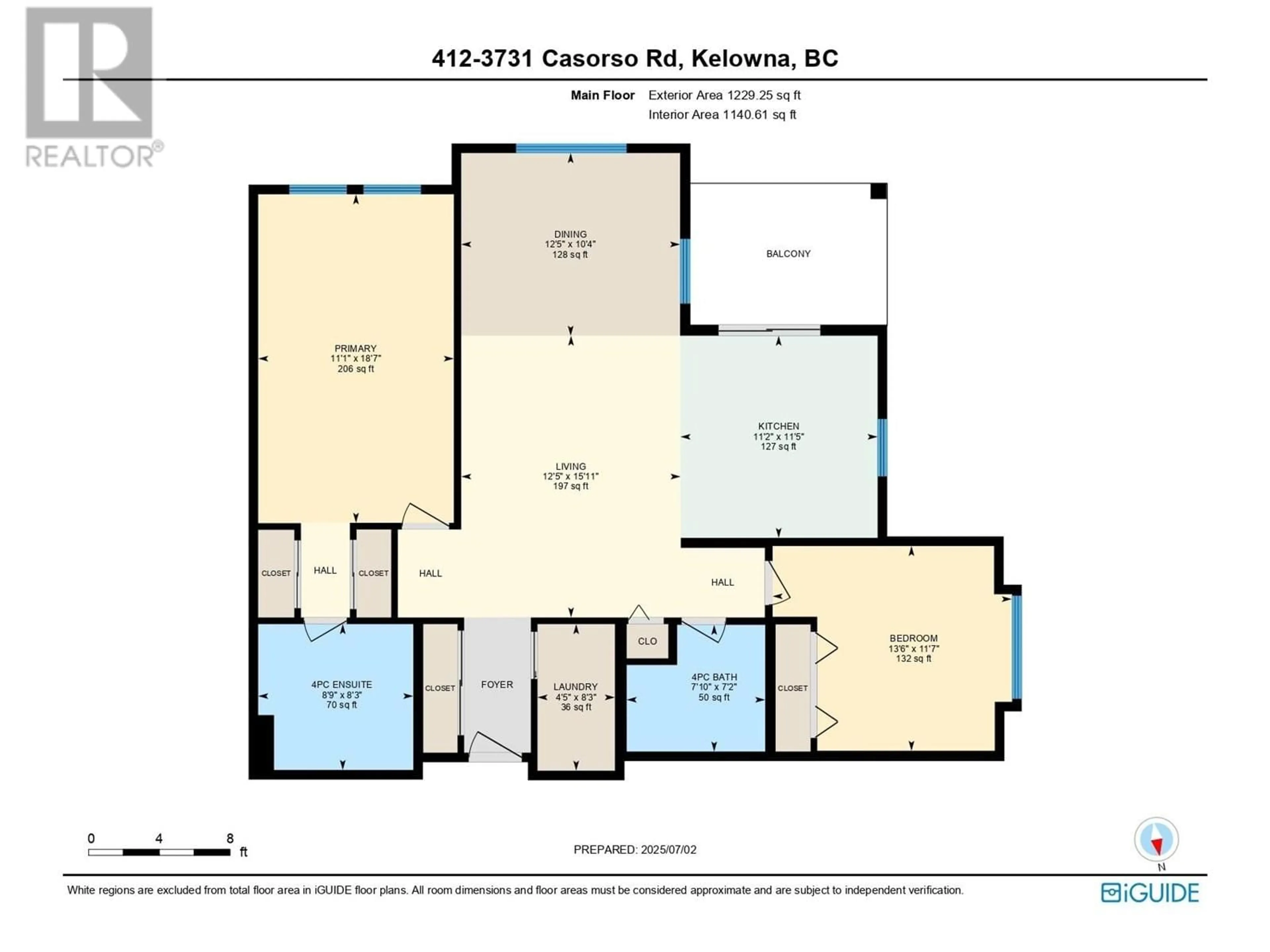 Floor plan for 412 - 3731 CASORSO ROAD, Kelowna British Columbia V1W5E9
