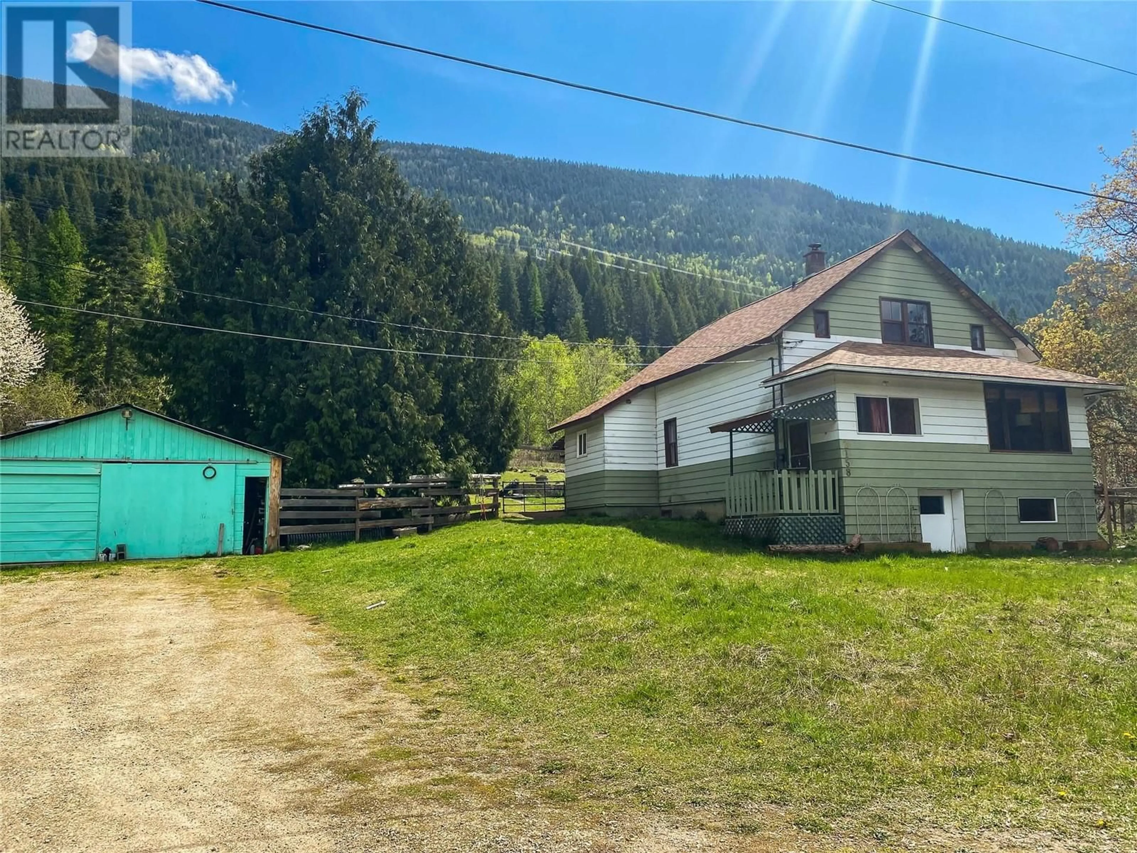 A pic from outside/outdoor area/front of a property/back of a property/a pic from drone, mountain view for 2158 MAKONIN ROAD, Glade British Columbia V1N4R2