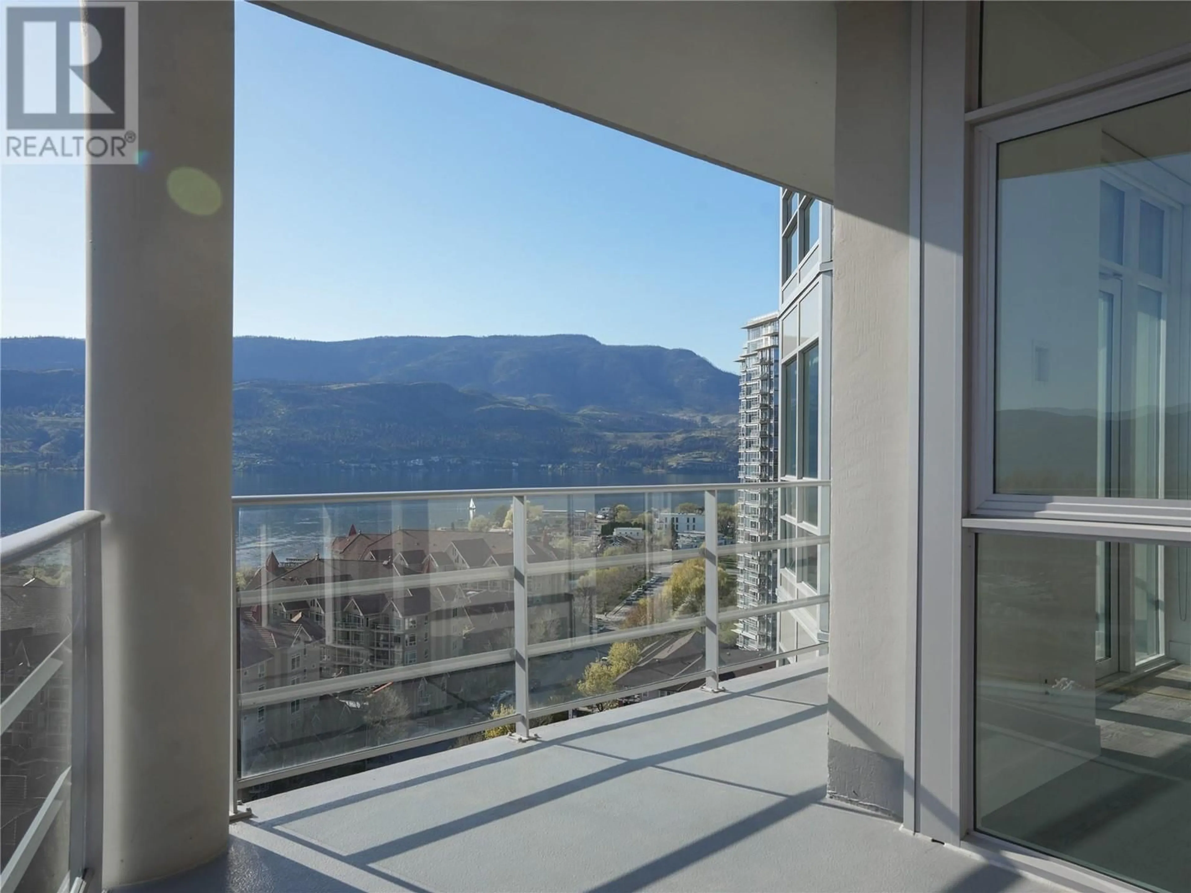 Balcony in the apartment, mountain view for 1501 - 1151 SUNSET DRIVE, Kelowna British Columbia V1Y0G2