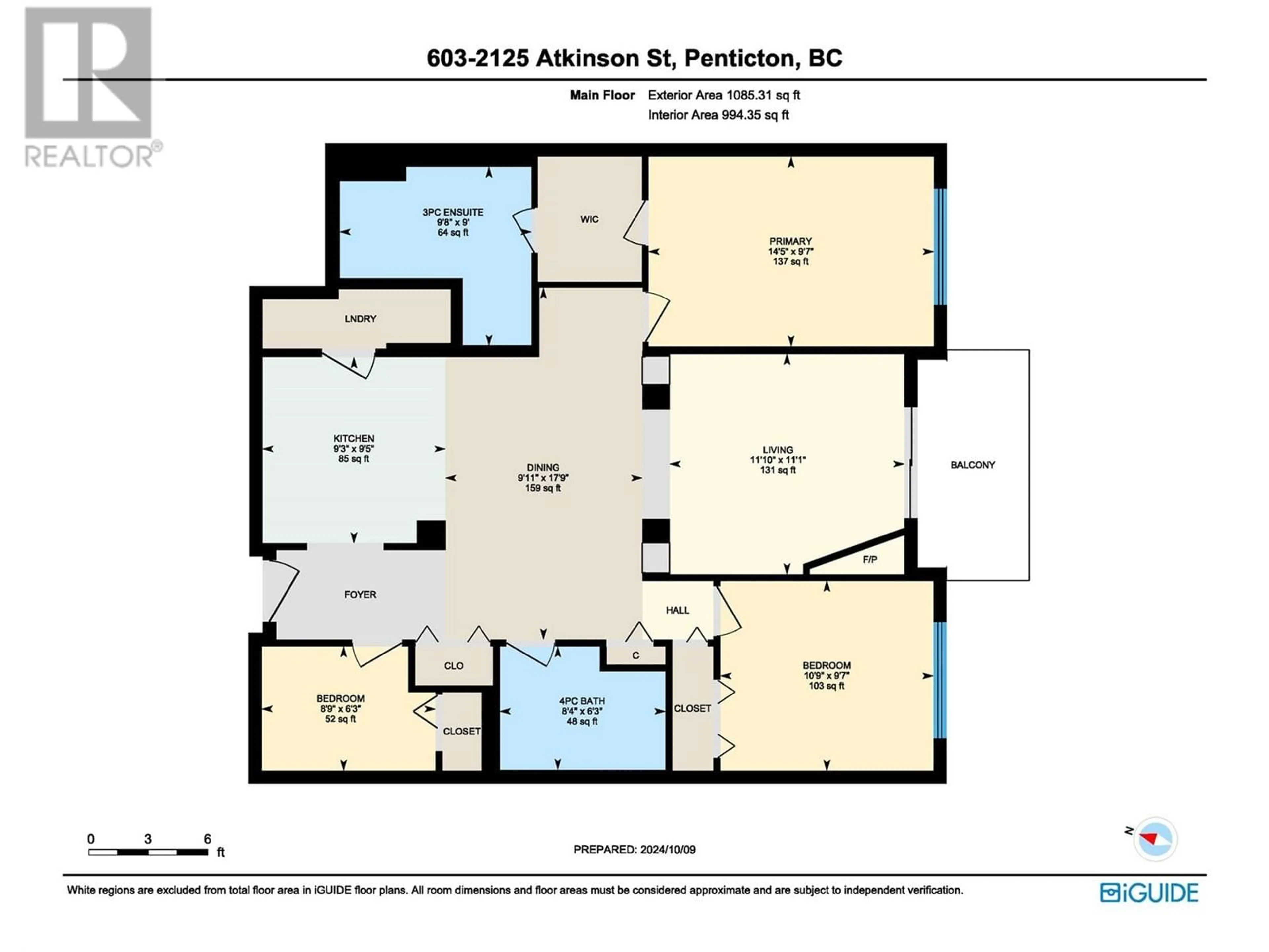Floor plan for 603 - 2125 ATKINSON STREET, Penticton British Columbia V2A9E6