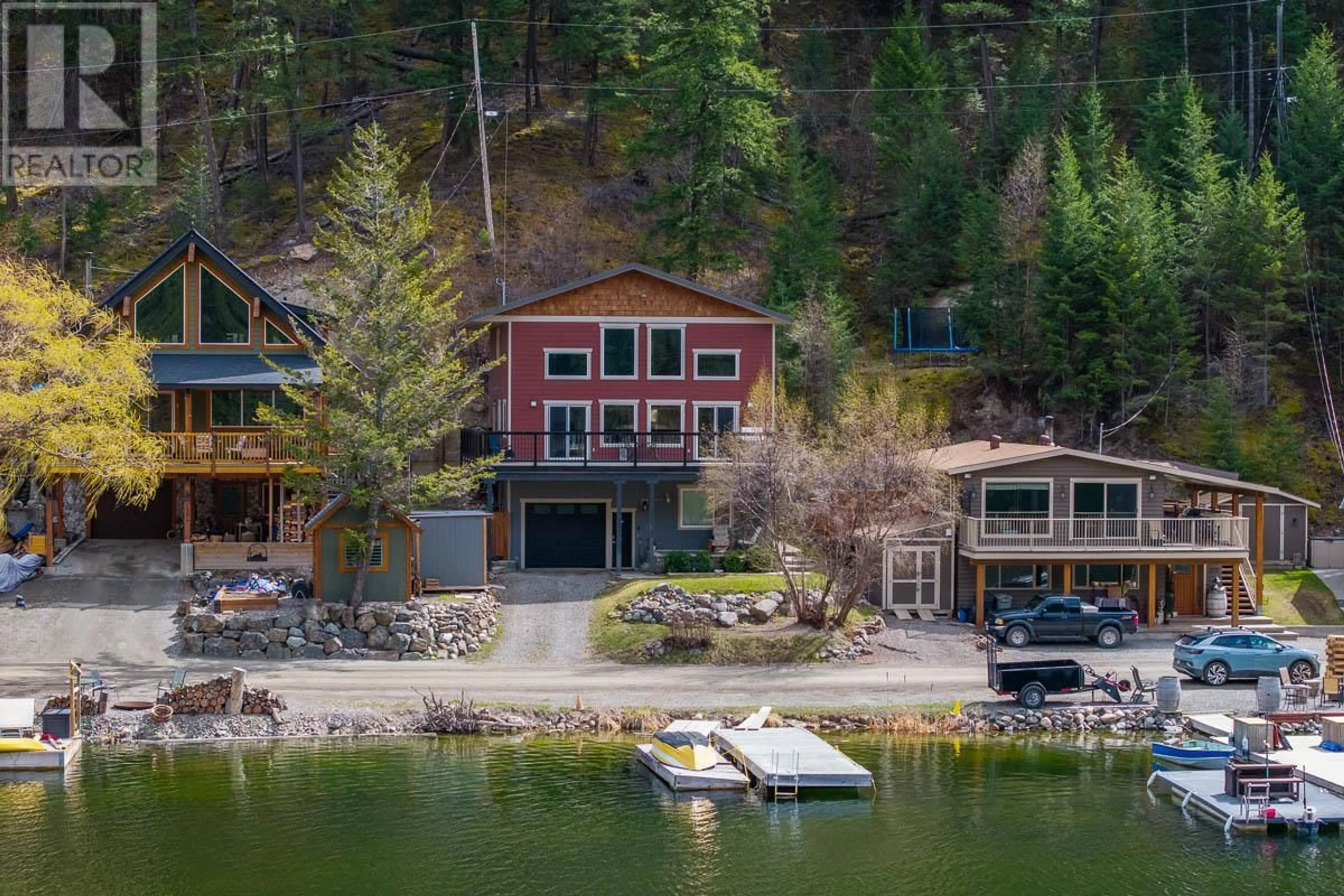A pic from outside/outdoor area/front of a property/back of a property/a pic from drone, water/lake/river/ocean view for 1980 PAUL LAKE ROAD, Kamloops British Columbia V2H1N8