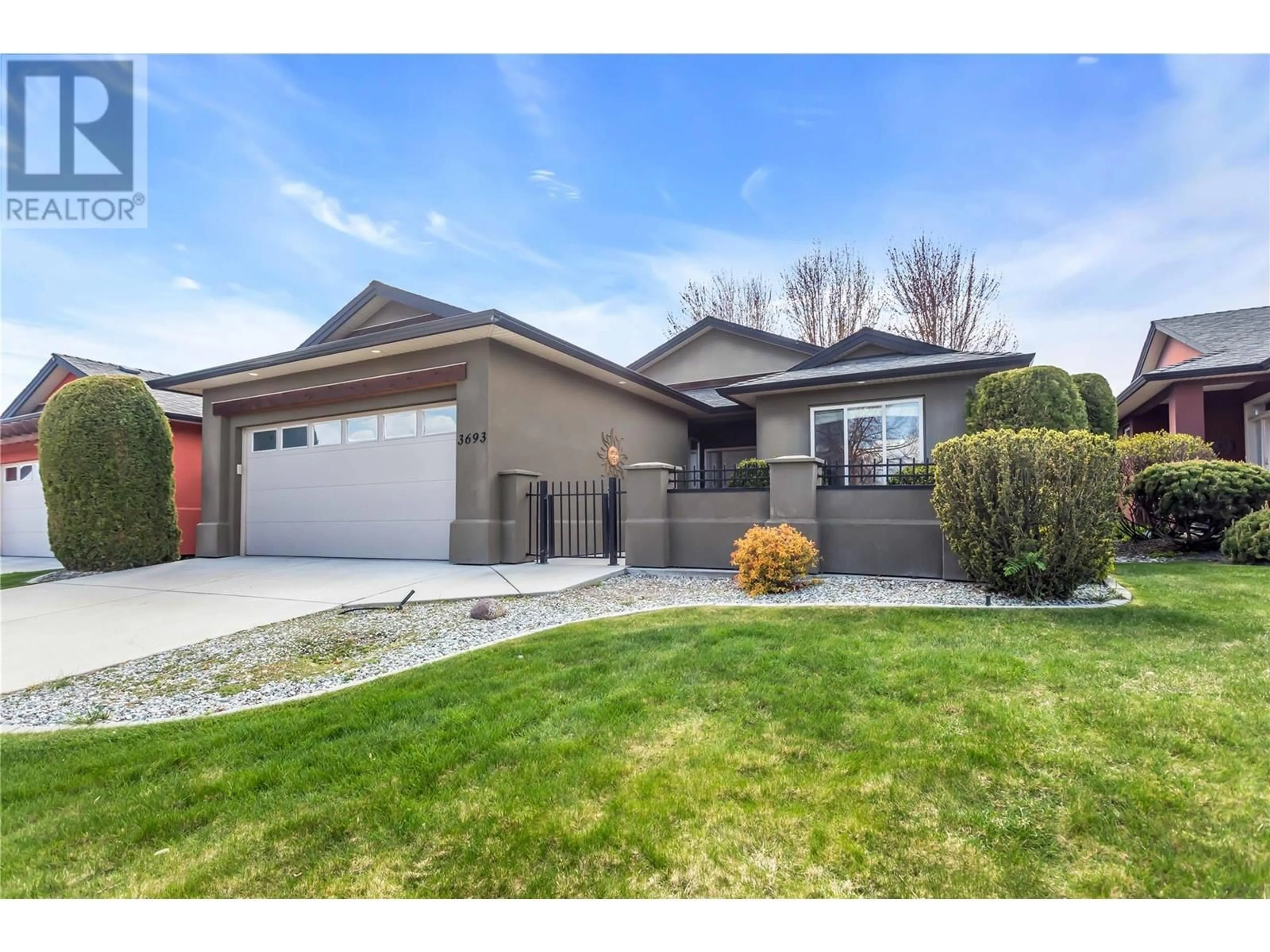Home with vinyl exterior material, street for 3693 SONOMA PINES DRIVE, West Kelowna British Columbia V4T2Y2