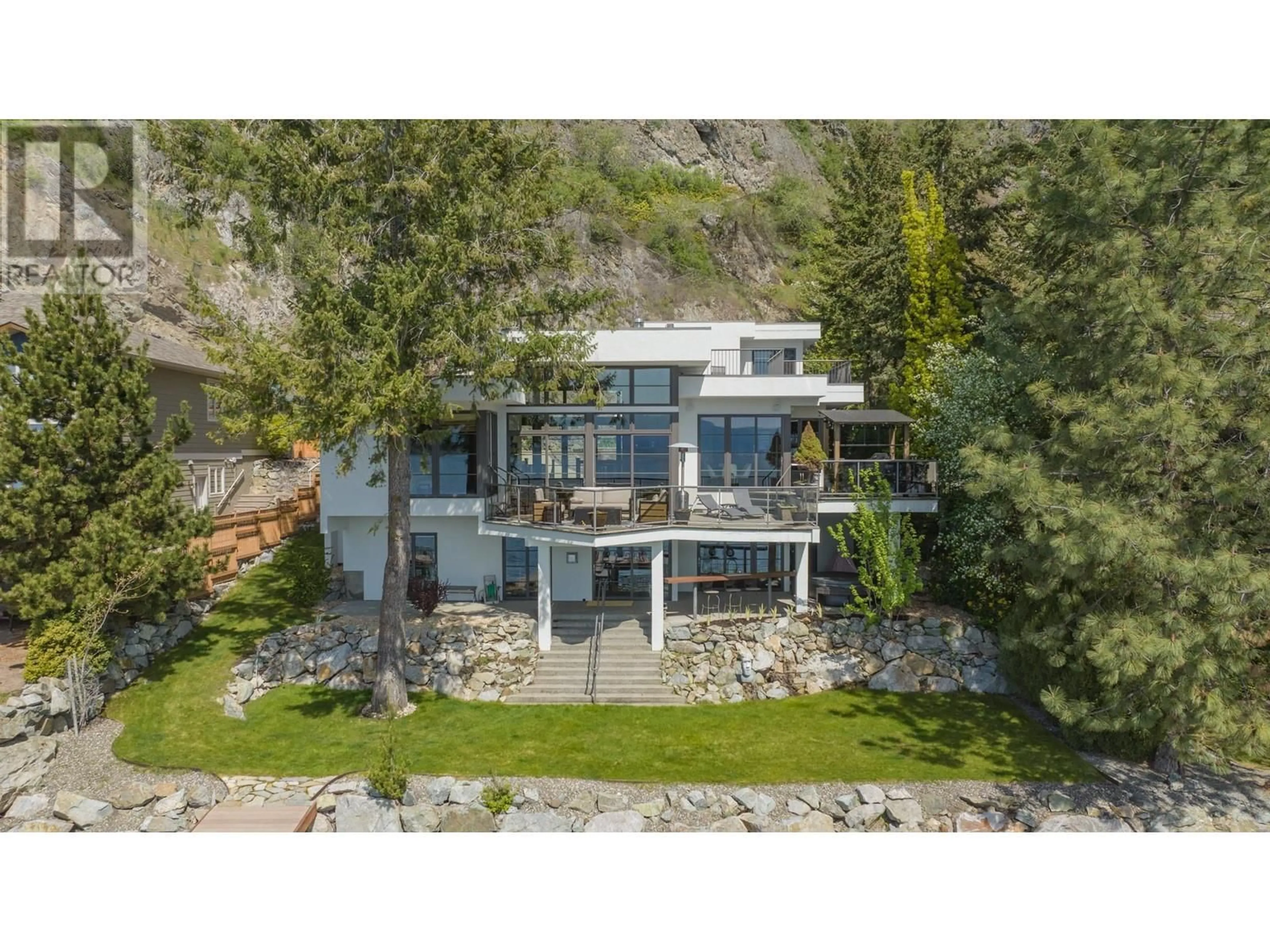 A pic from outside/outdoor area/front of a property/back of a property/a pic from drone, water/lake/river/ocean view for 12 - 100 KESTREL PLACE, Vernon British Columbia V1H1T6