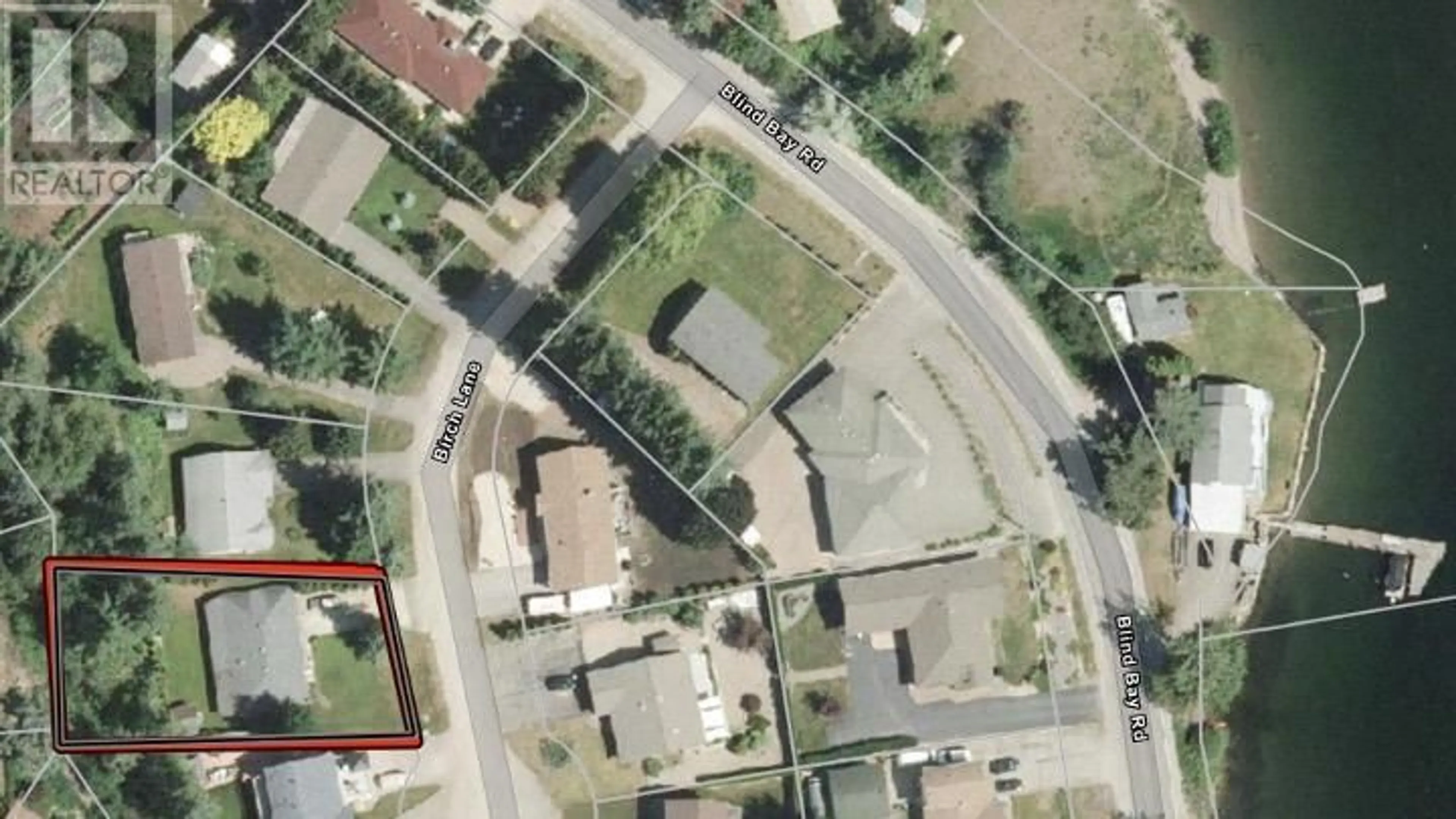 A pic from outside/outdoor area/front of a property/back of a property/a pic from drone, street for 2959 BIRCH LANE, Blind Bay British Columbia V0E1H2