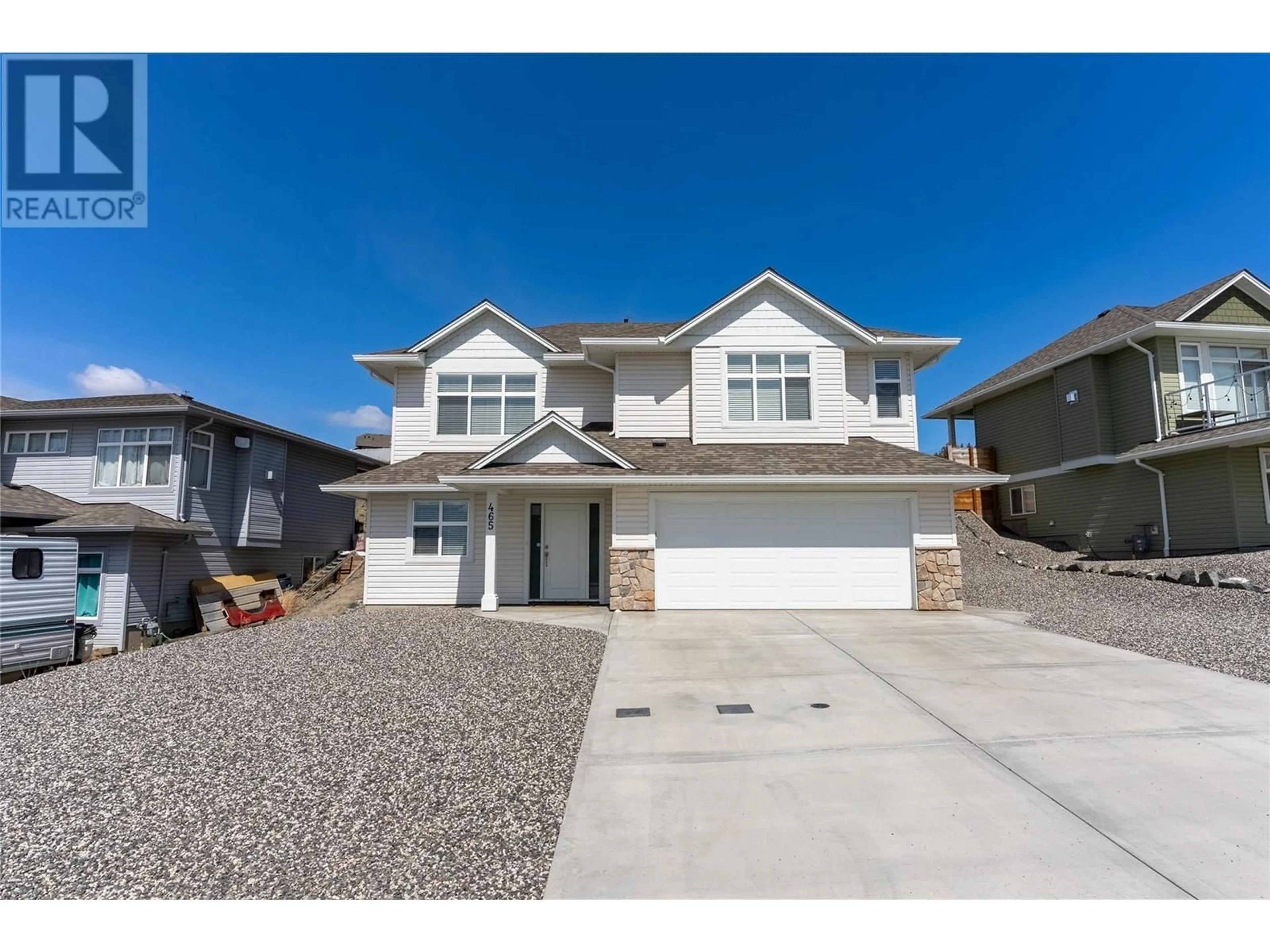 Home with vinyl exterior material, street for 465 DALADON DRIVE, Logan Lake British Columbia V0K1W0