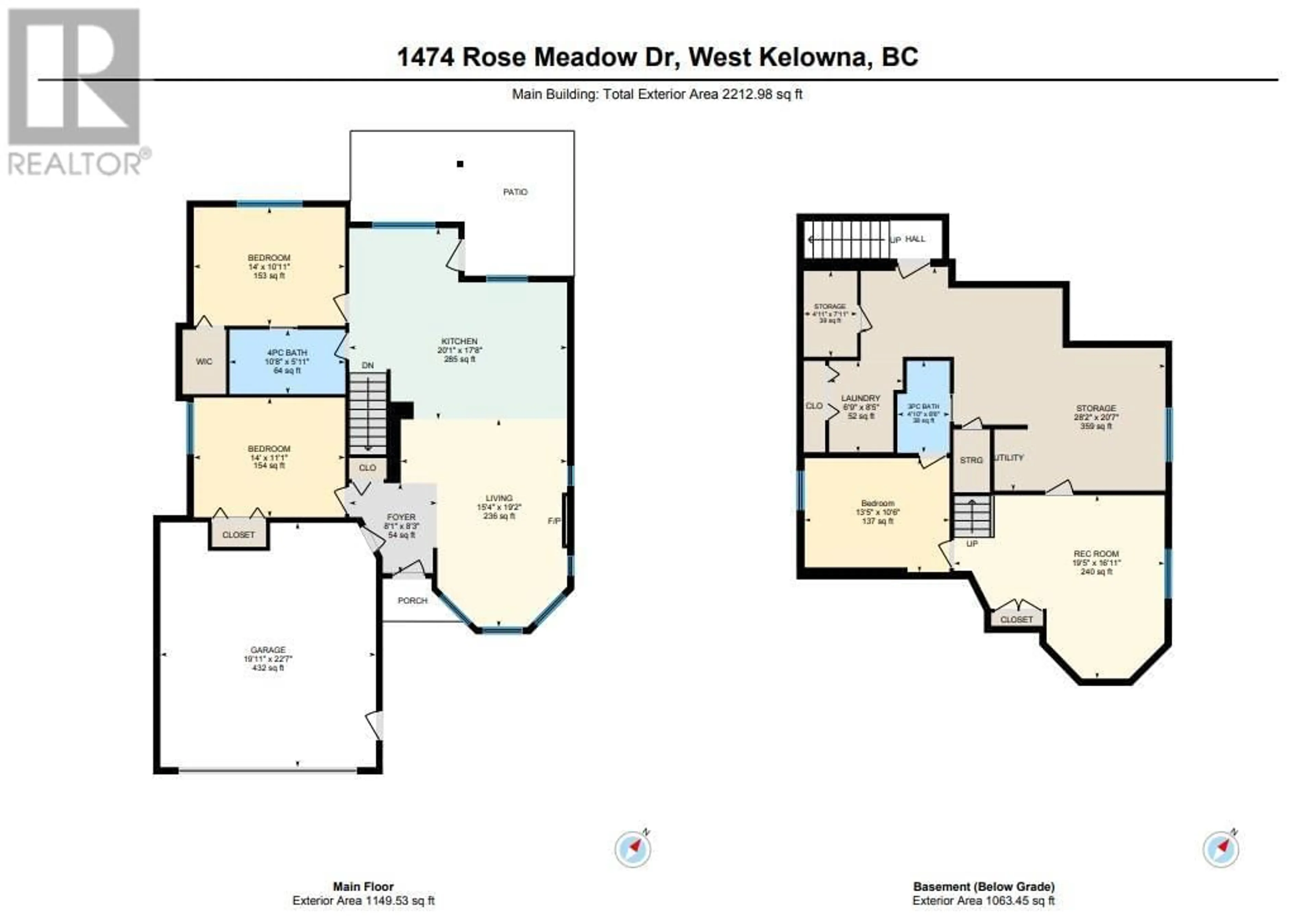 Floor plan for 1474 ROSE MEADOW DRIVE, West Kelowna British Columbia V1Z4A3