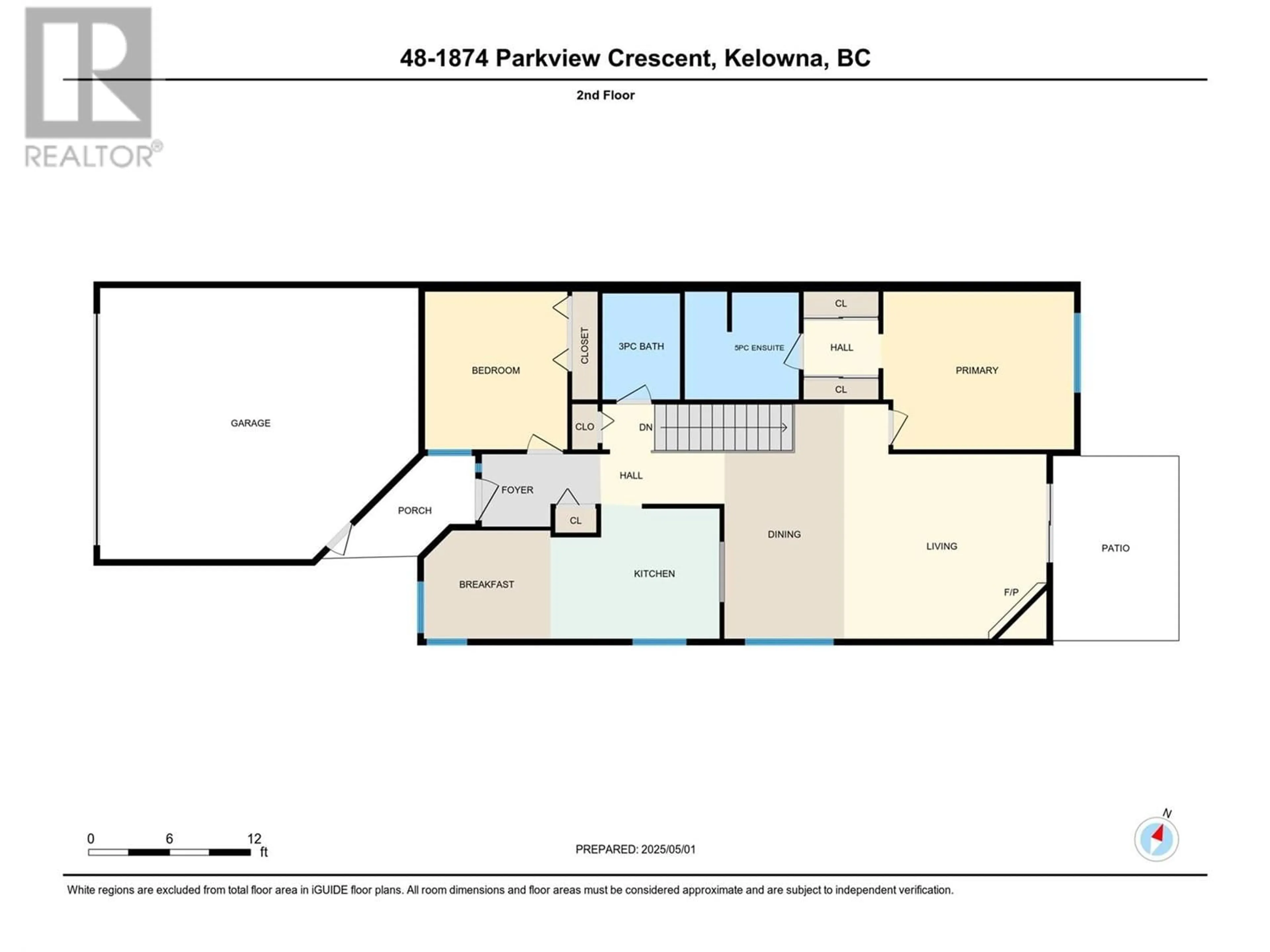 Floor plan for 48 - 1874 PARKVIEW CRESCENT, Kelowna British Columbia V1X7G6