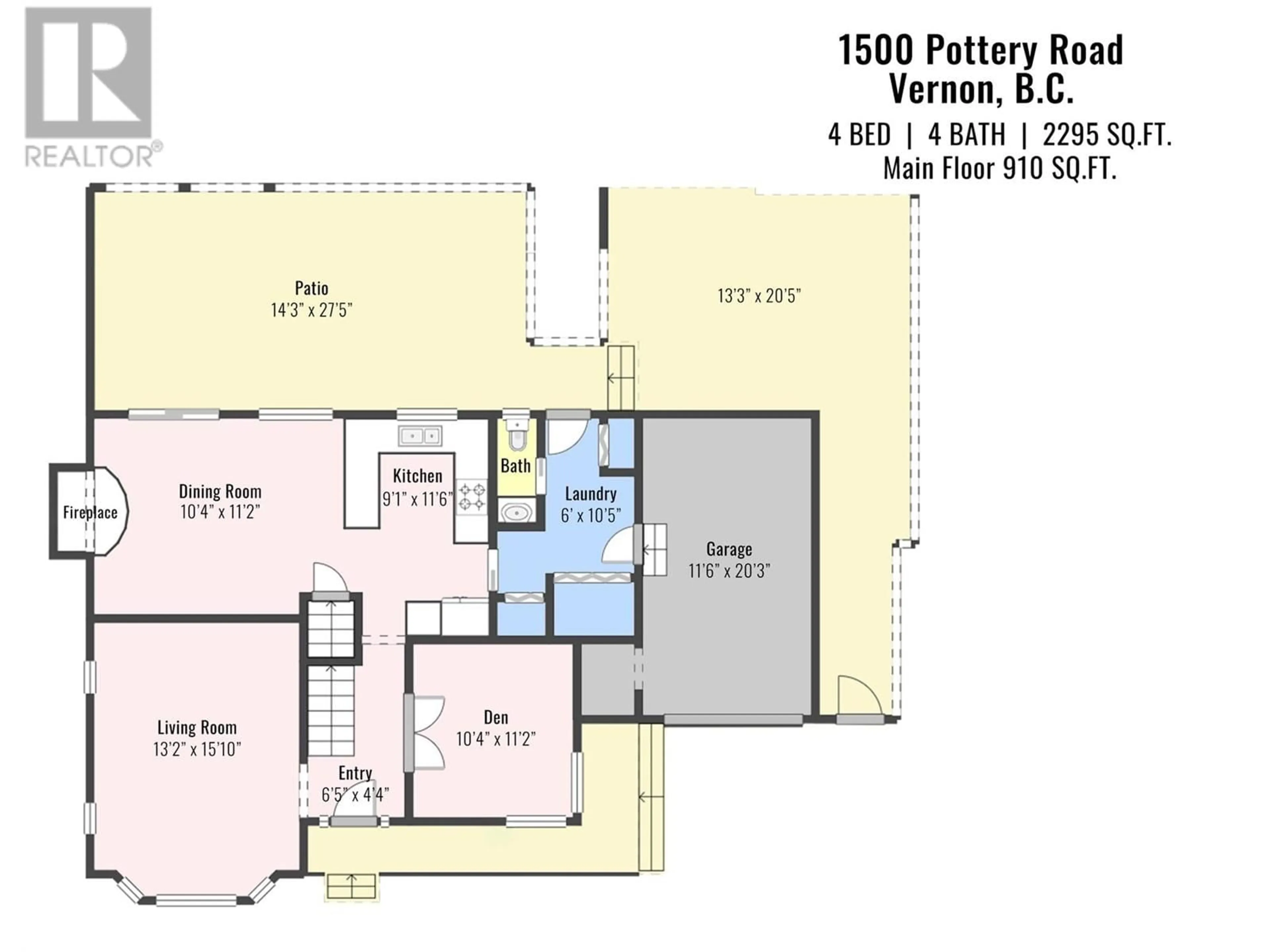 Floor plan for 1500 POTTERY ROAD, Vernon British Columbia V1T8M1
