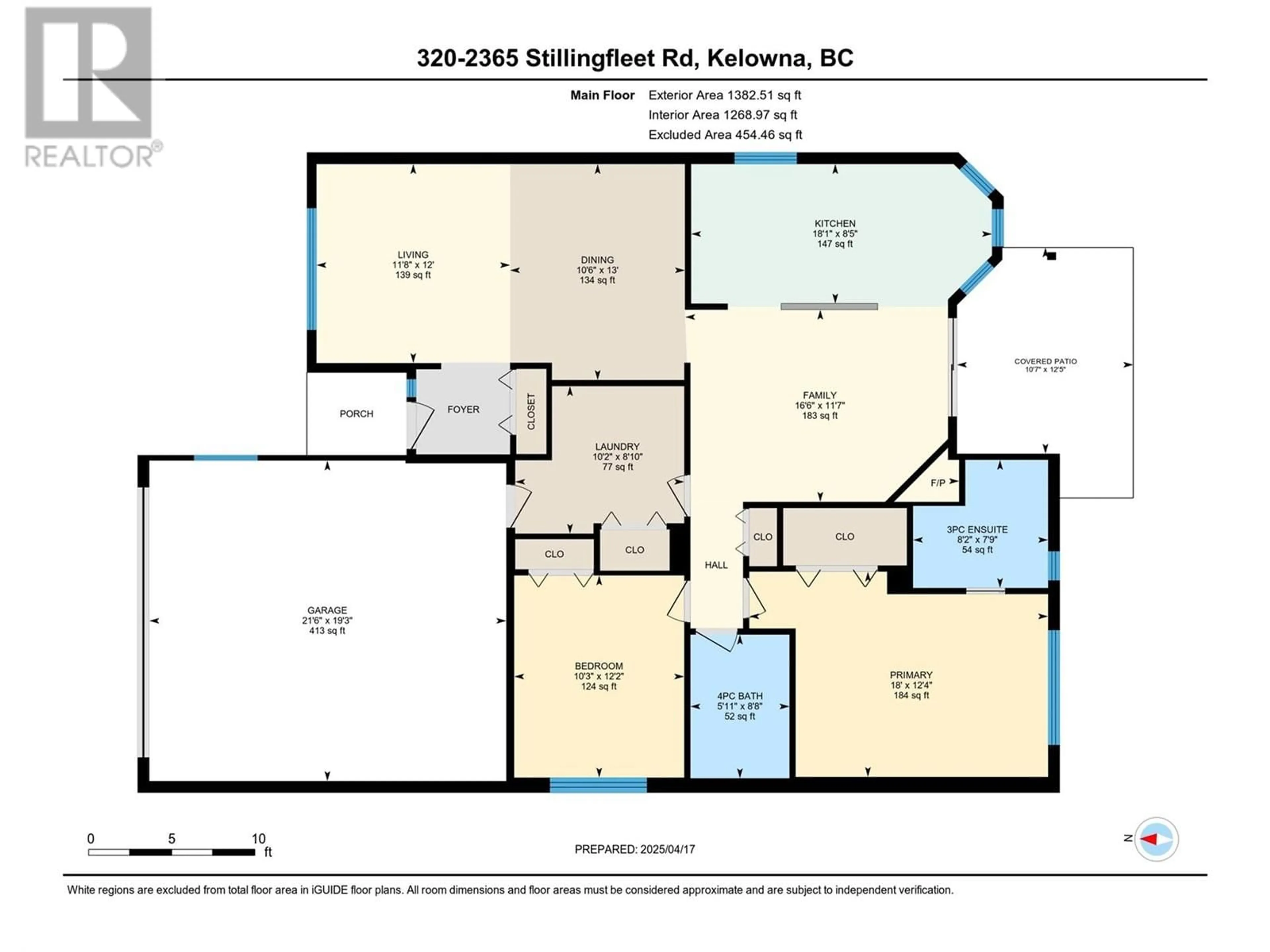 Floor plan for 320 - 2365 STILLINGFLEET ROAD, Kelowna British Columbia V1W4X5