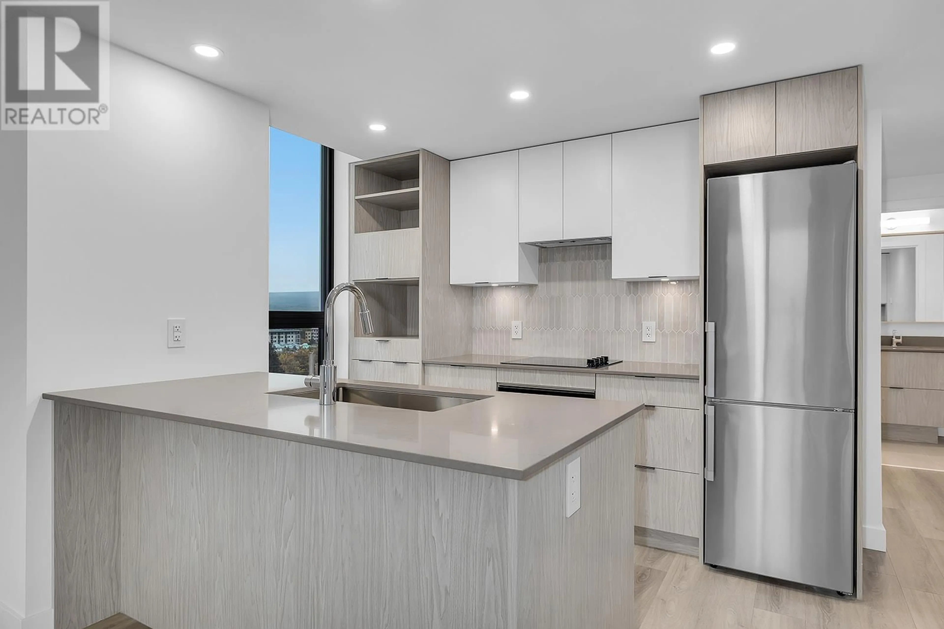 Open concept kitchen, ceramic/tile floor for 1208 - 1488 BERTRAM STREET, Kelowna British Columbia V1Y6P2