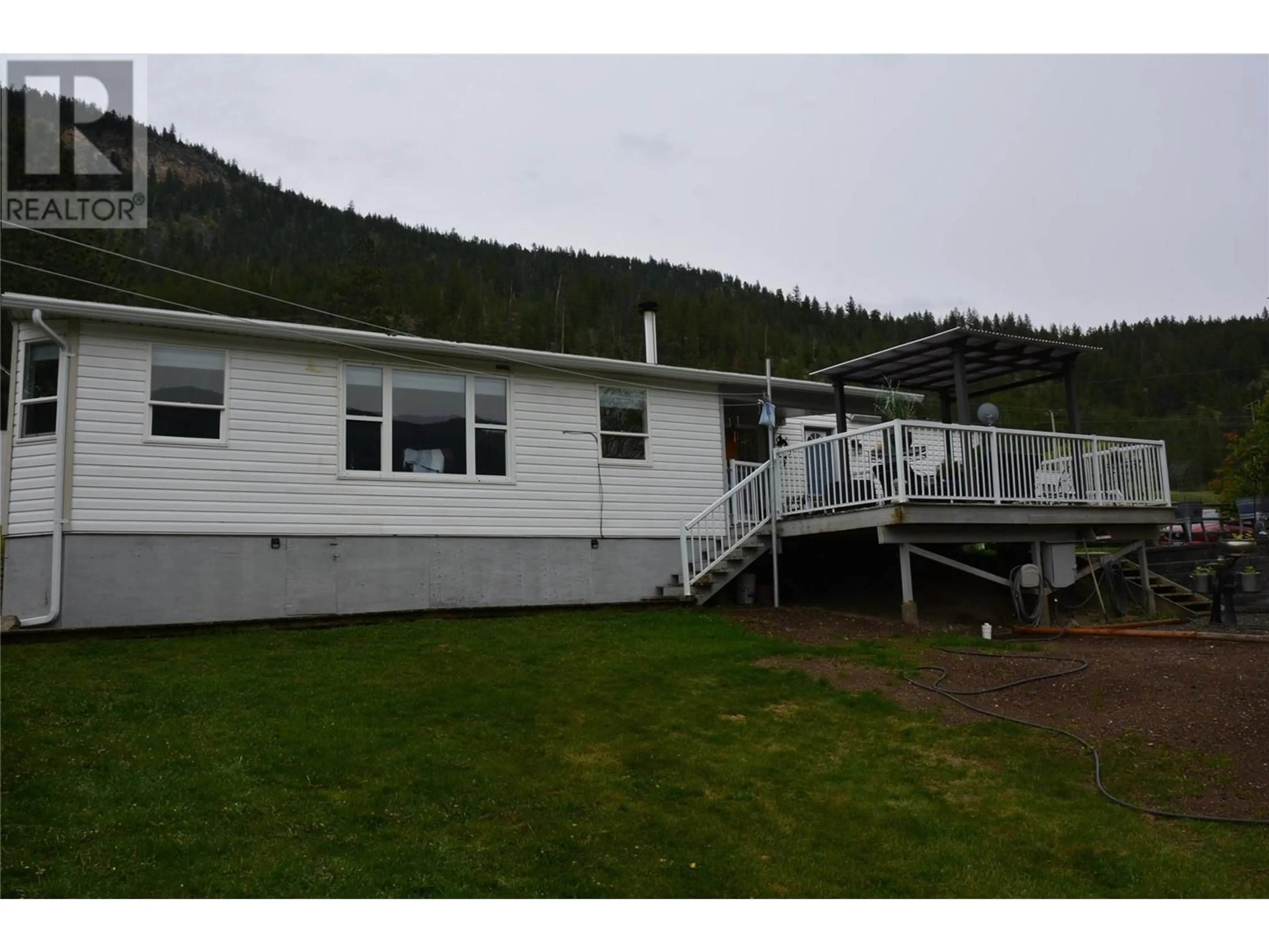 A pic from outside/outdoor area/front of a property/back of a property/a pic from drone, mountain view for 185 HOOVERS FERRY ROAD, Kamloops British Columbia V0E1Z0