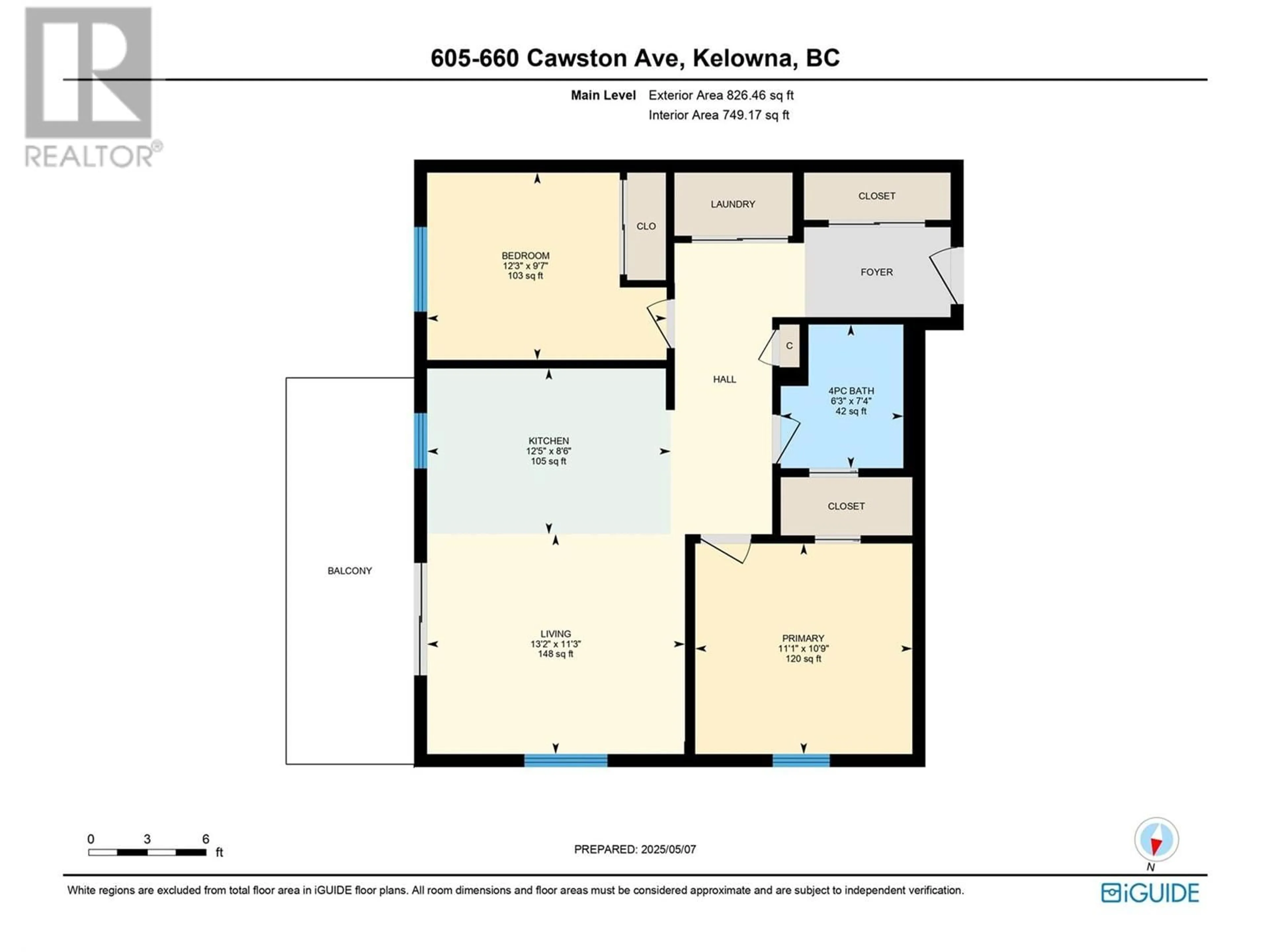 Floor plan for 605 - 660 CAWSTON AVENUE, Kelowna British Columbia V1Y6Z4