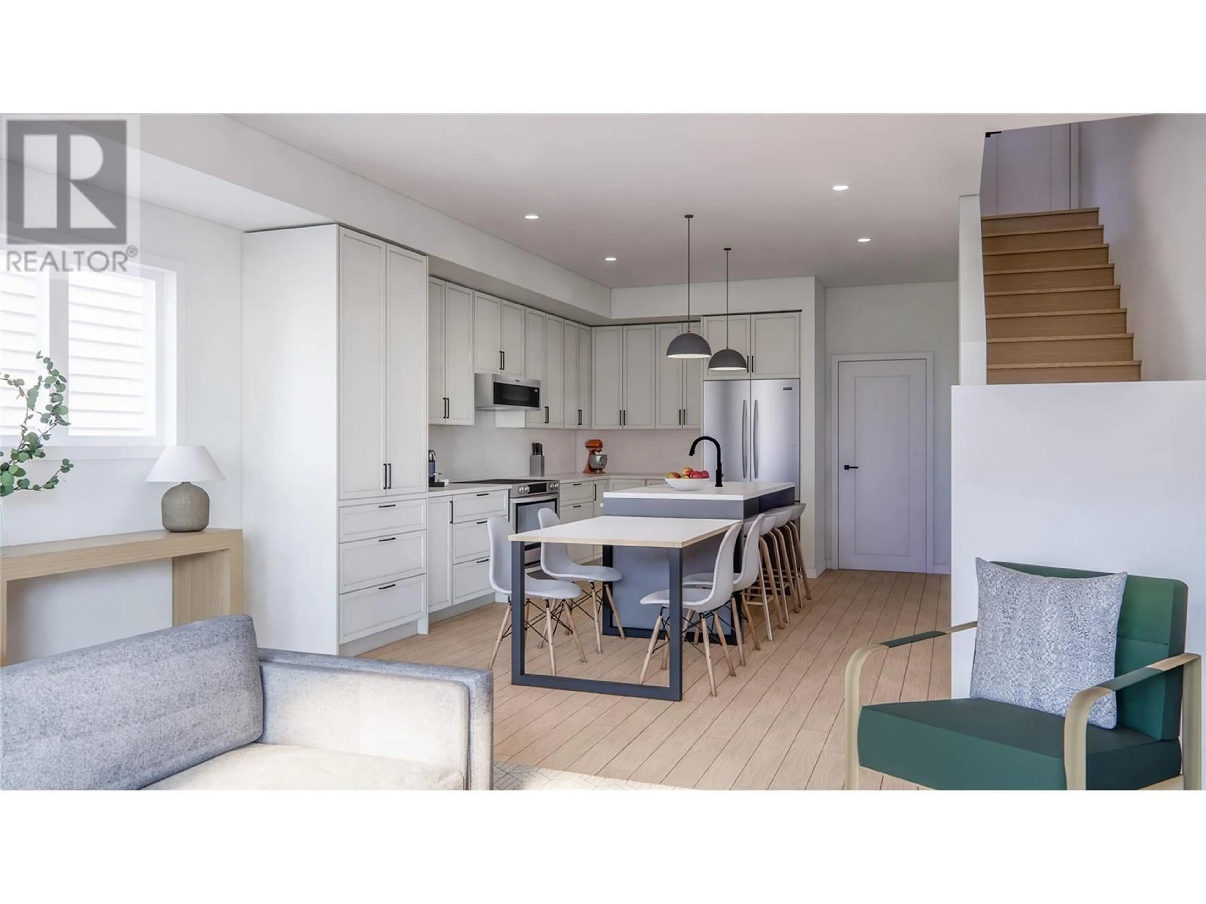 Open concept kitchen, wood/laminate floor for 103 - 687 VICTORIA DRIVE, Penticton British Columbia V2A5N5