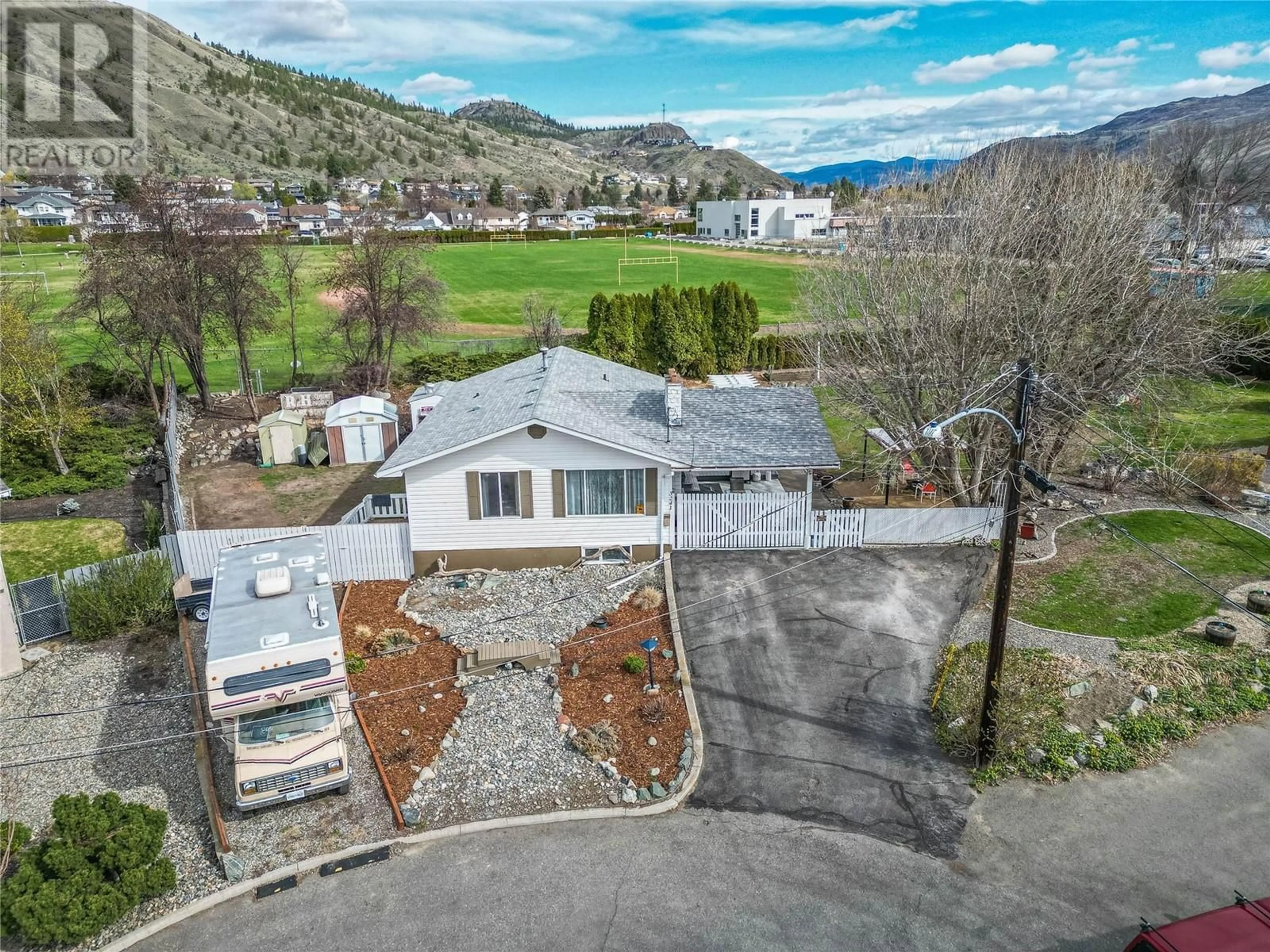 A pic from outside/outdoor area/front of a property/back of a property/a pic from drone, mountain view for 3241 GLENDON DRIVE, Kamloops British Columbia V2B7J9