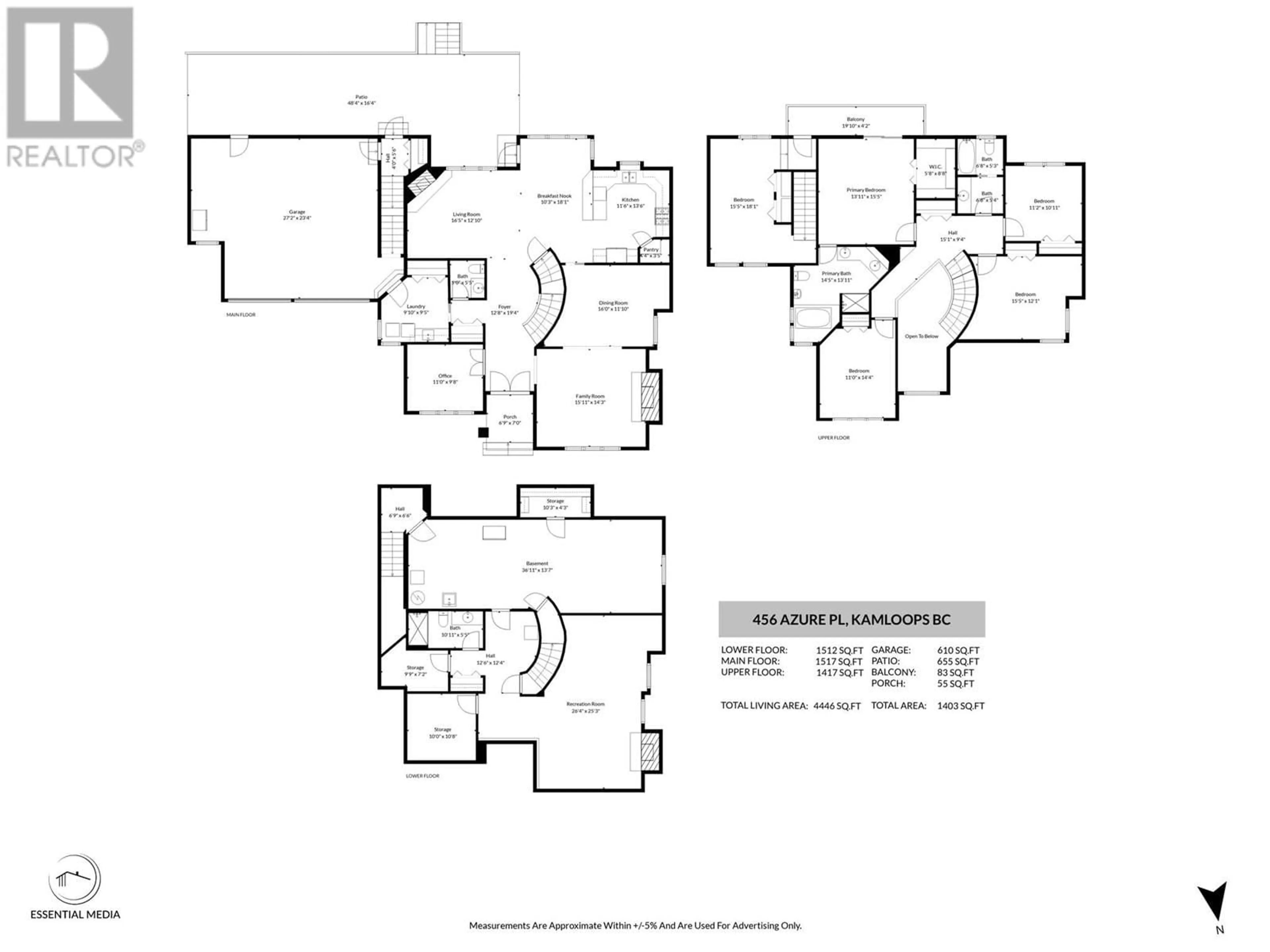 Floor plan for 456 AZURE PLACE, Kamloops British Columbia V2E2R1