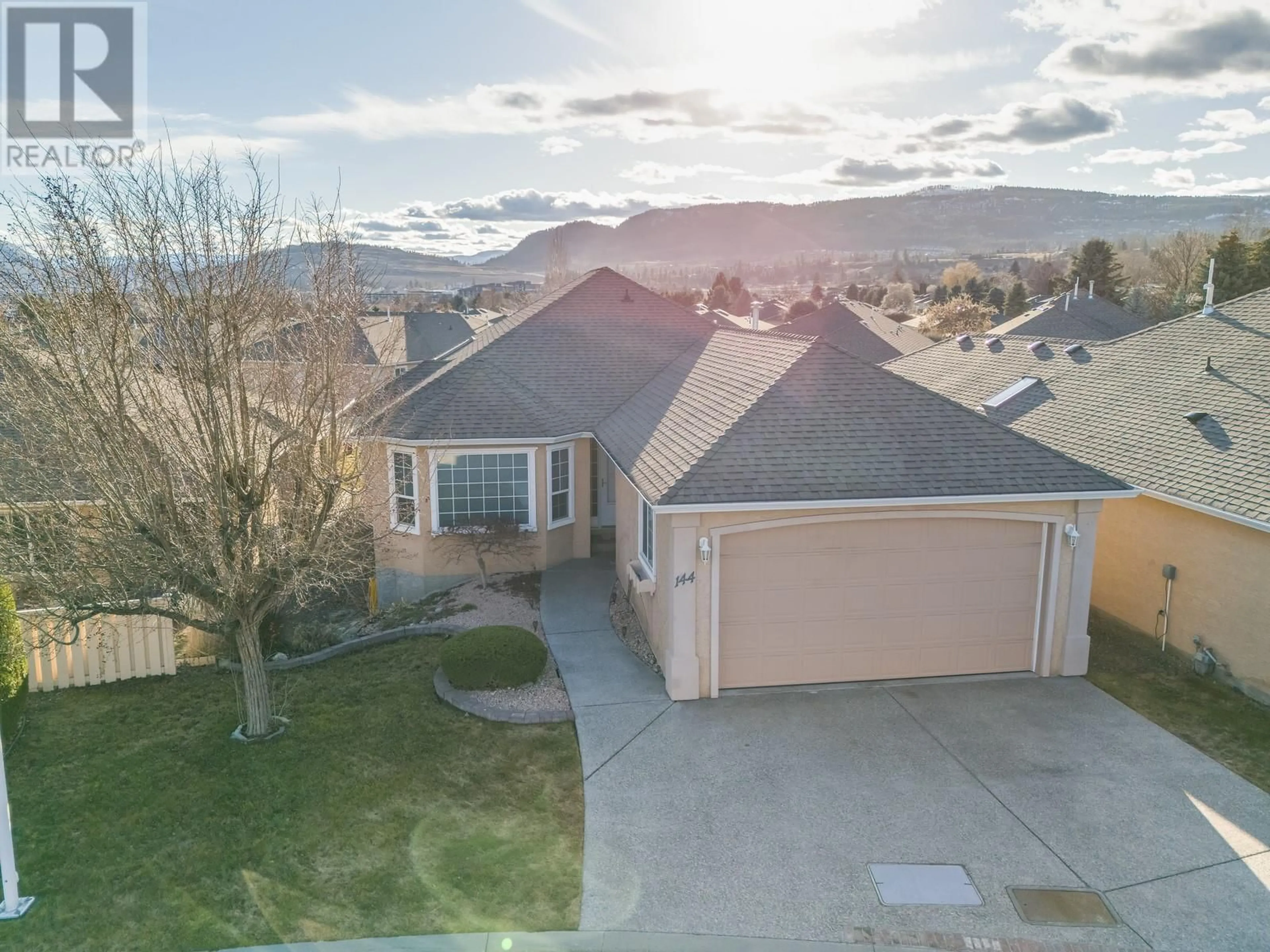 A pic from outside/outdoor area/front of a property/back of a property/a pic from drone, mountain view for 144 - 2250 LOUIE DRIVE, Westbank British Columbia V4T2M6