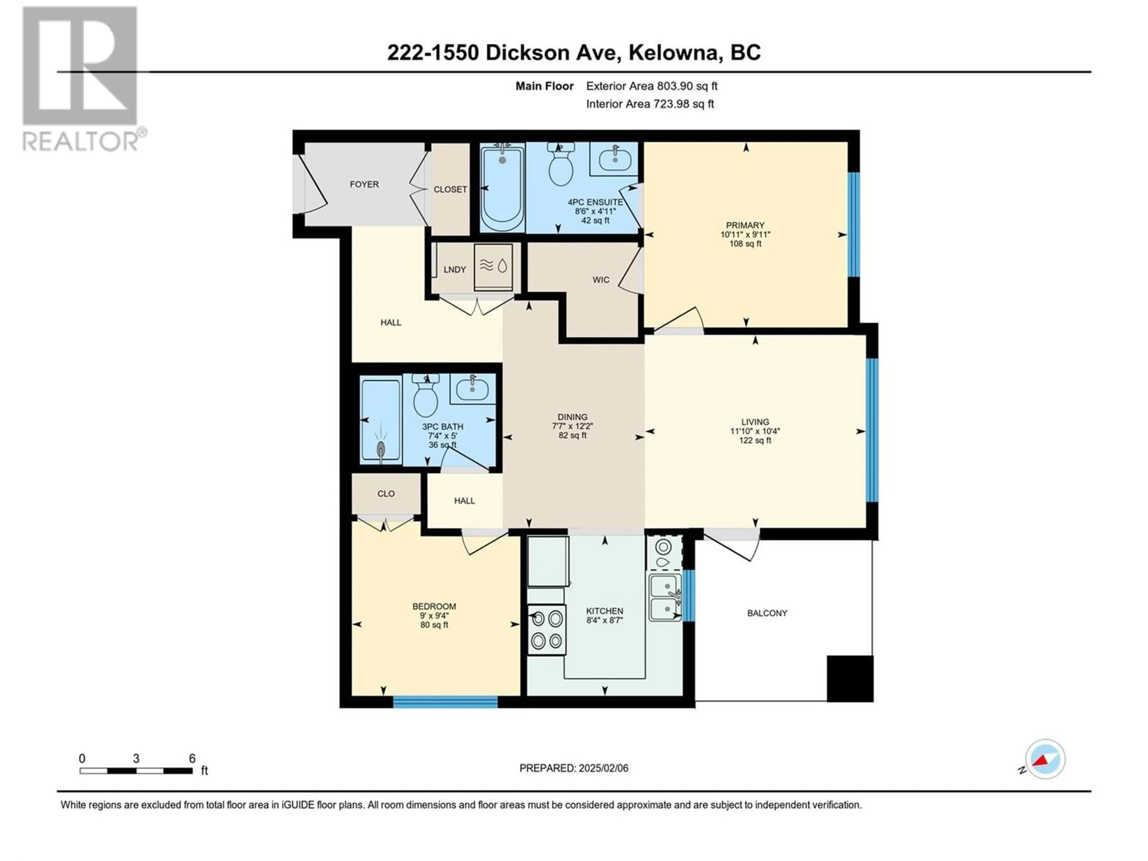 Floor plan for 222 - 1550 DICKSON AVENUE, Kelowna British Columbia V1Y9Y8
