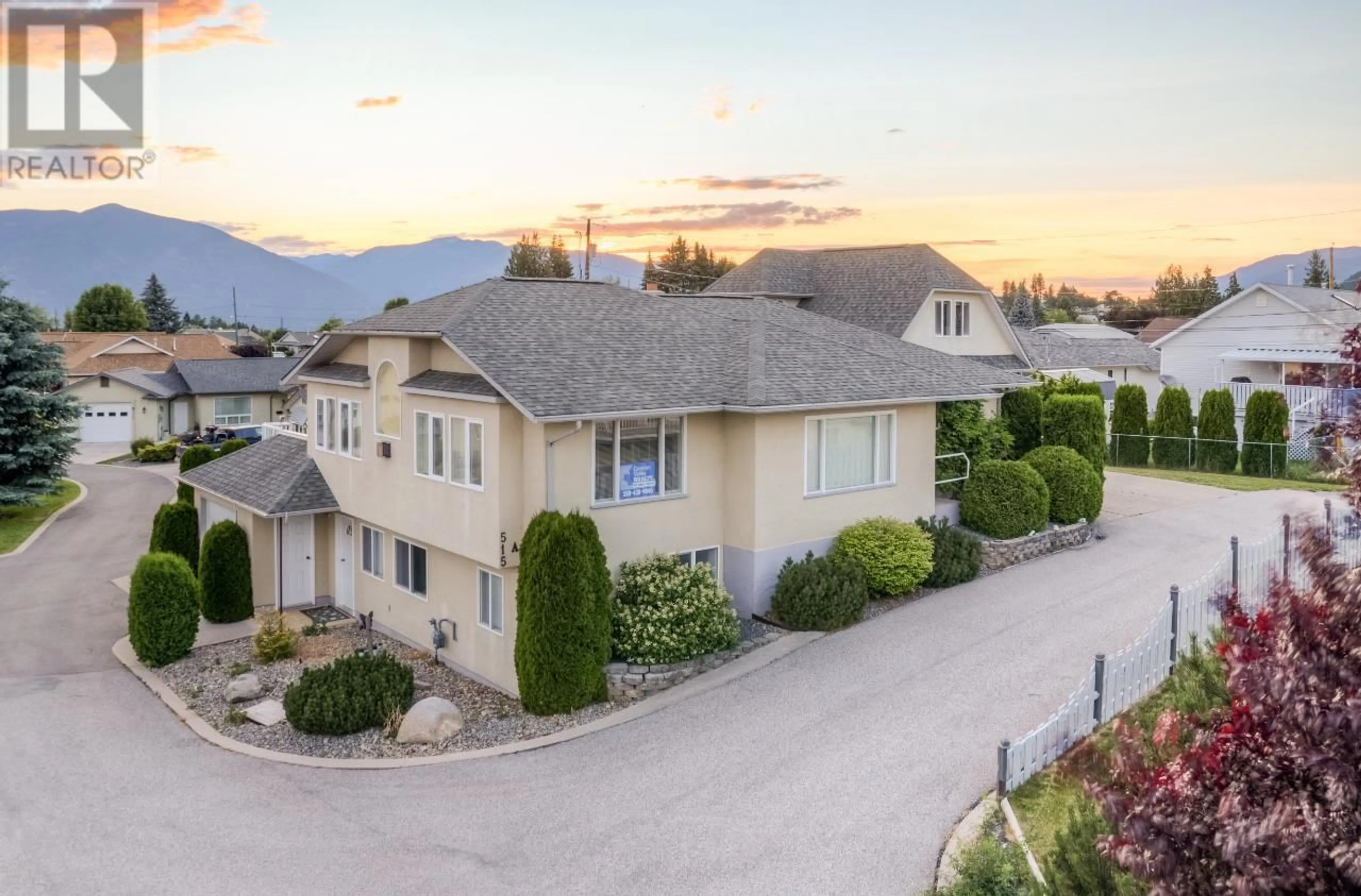 A pic from outside/outdoor area/front of a property/back of a property/a pic from drone, mountain view for A - 515 20TH  S AVENUE SOUTH, Creston British Columbia V0B1G5