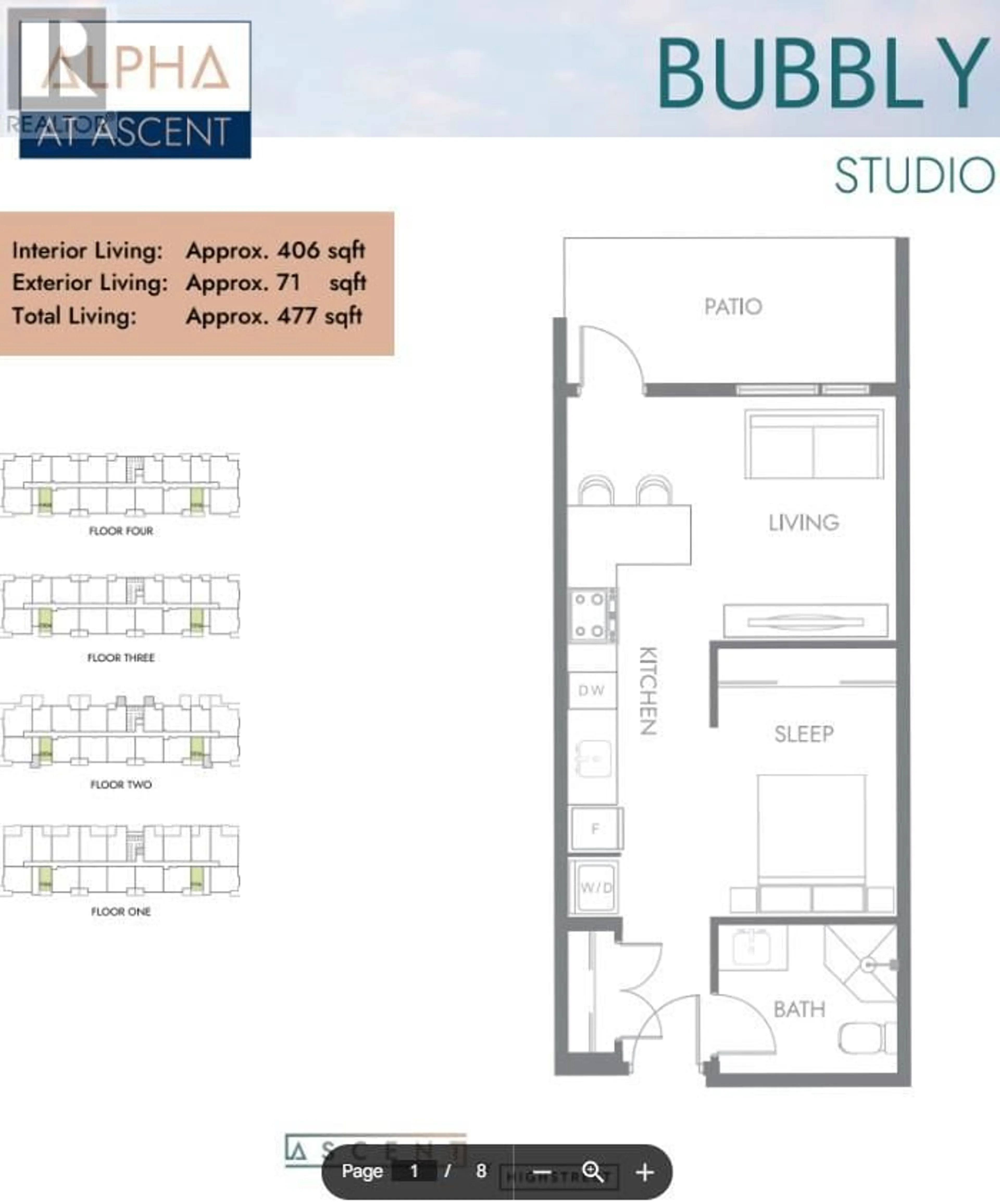 Floor plan for 218 - 1057 FROST ROAD, Kelowna British Columbia V1W0G7