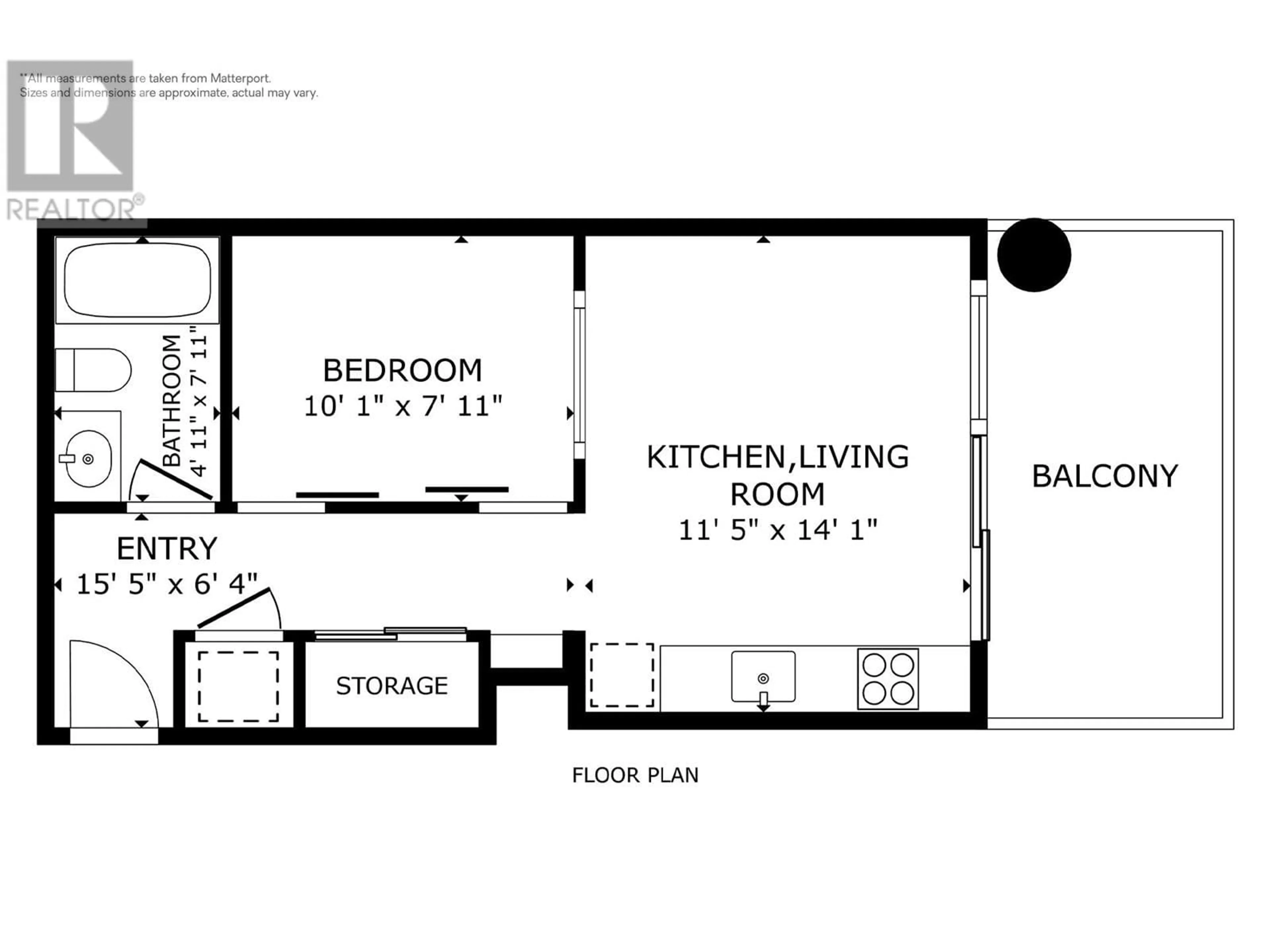 Floor plan for 1811 - 1488 BERTRAM STREET, Kelowna British Columbia V1Y6V9